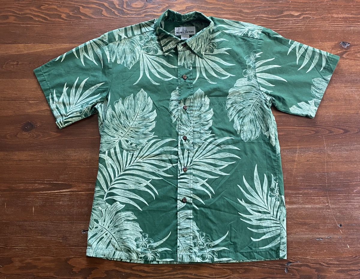 Vintage Vintage 80’s T&L Factory Green Hawaiian Shirt Button Up Size US S / EU 44-46 / 1 - 2 Thumbnail