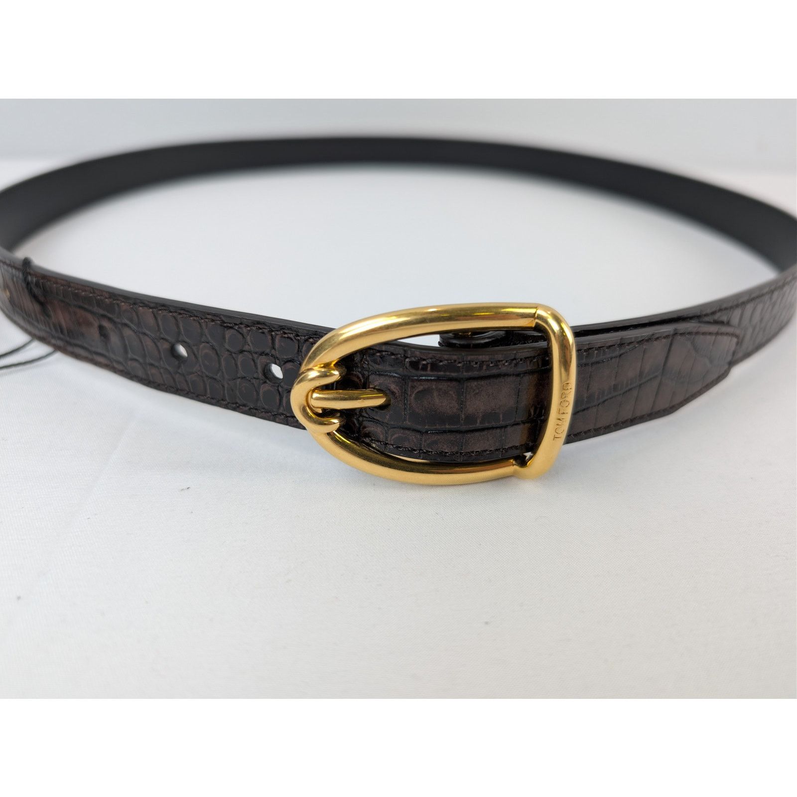 Tom Ford o1rshd1 Size: 100 / pin-buckle croc-embossed calfskin belt Size 40 - 3 Thumbnail