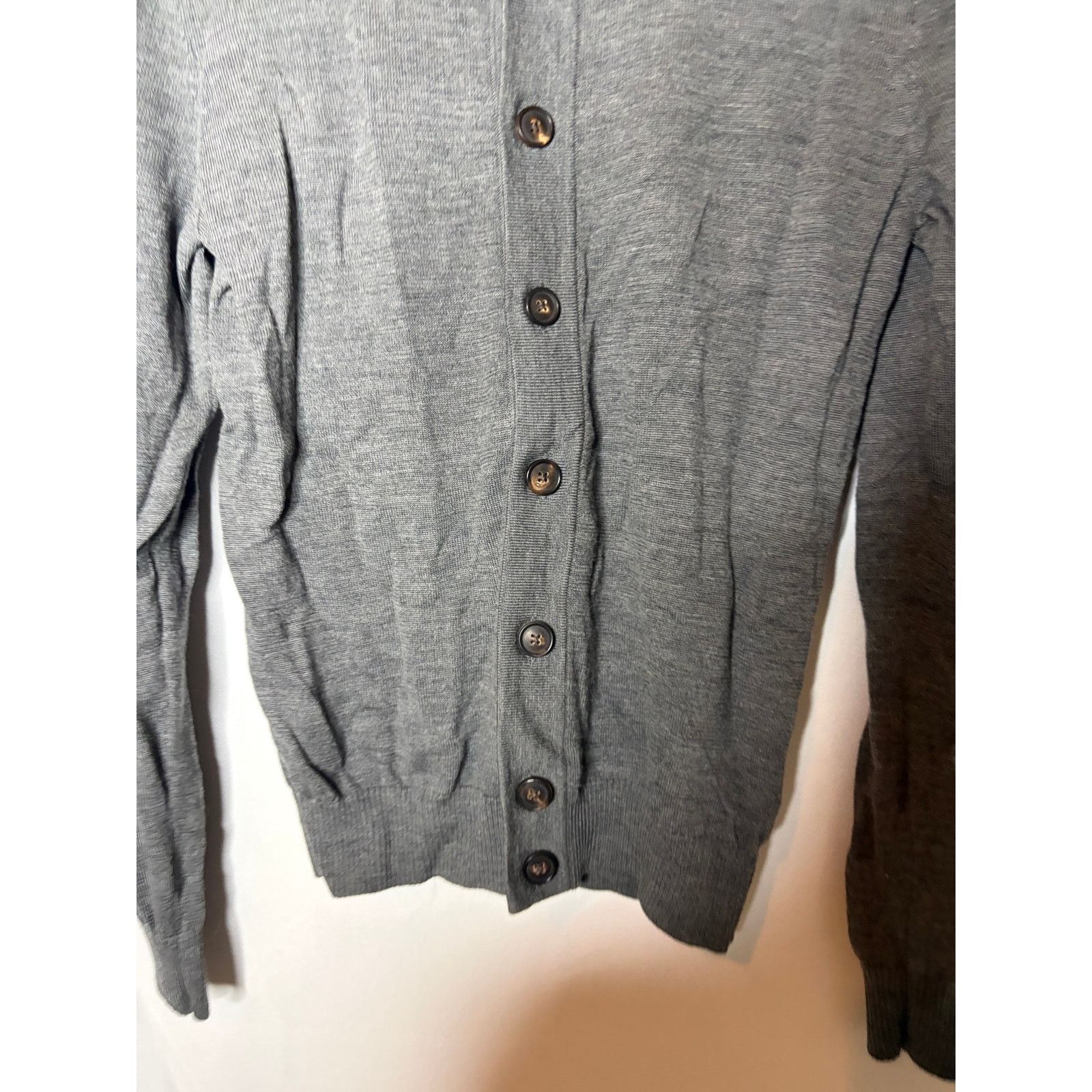 Suitsupply Suitsupply Charcoal Merino Wool Mock Neck Cardigan Sweater M Size US M / EU 48-50 / 2 - 3 Thumbnail