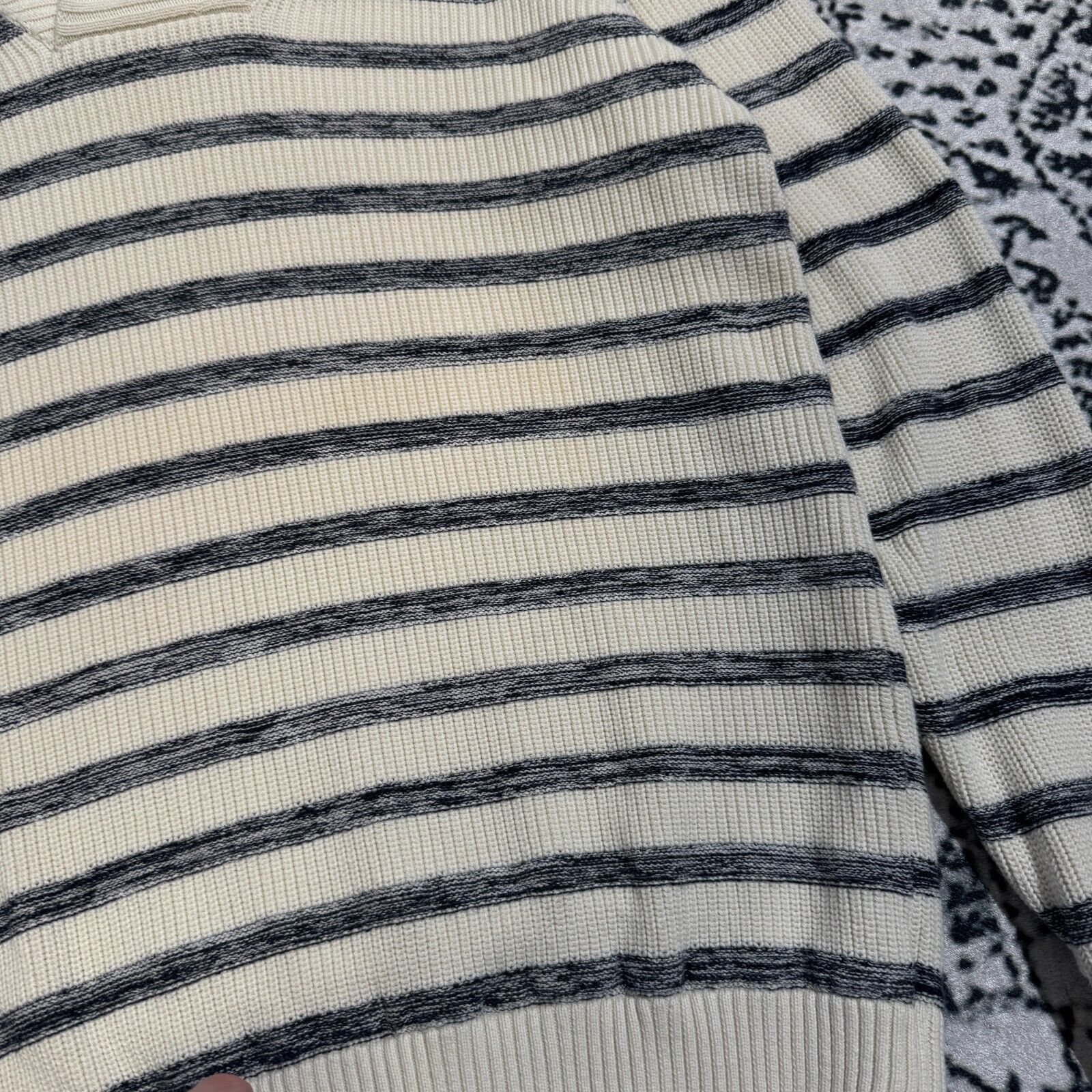 Vintage Vintage Dobber Unisex White Gray Striped Turtleneck Size XL Size US XL / EU 56 / 4 - 4 Thumbnail