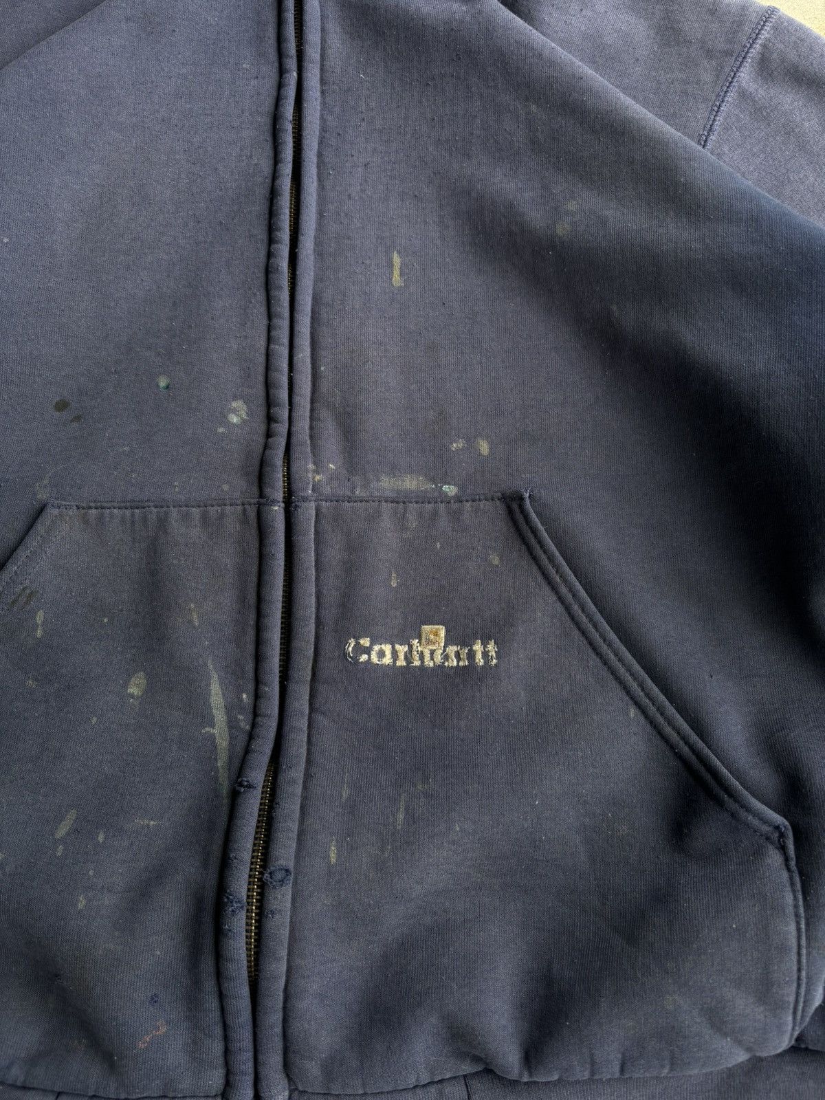 Carhartt Crazy Carhartt Vintage Thermal Navy Distressed 90s ZipHoodie Size US XL / EU 56 / 4 - 3 Thumbnail