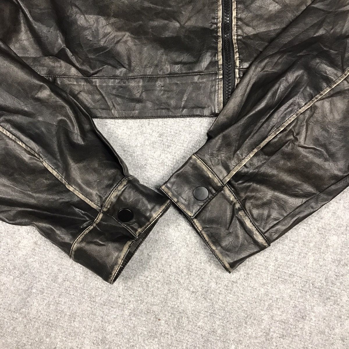 14th Addiction Mamc punk japan Ifsixwasnine style Leather cropped jacket Size US L / EU 52-54 / 3 - 5 Thumbnail