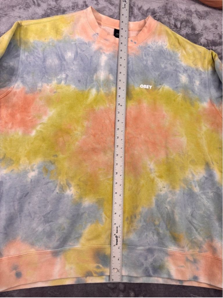 Obey Men's Obey Tie Dye Crewneck Sweatshirt Size L Size US XL / EU 56 / 4 - 6 Thumbnail