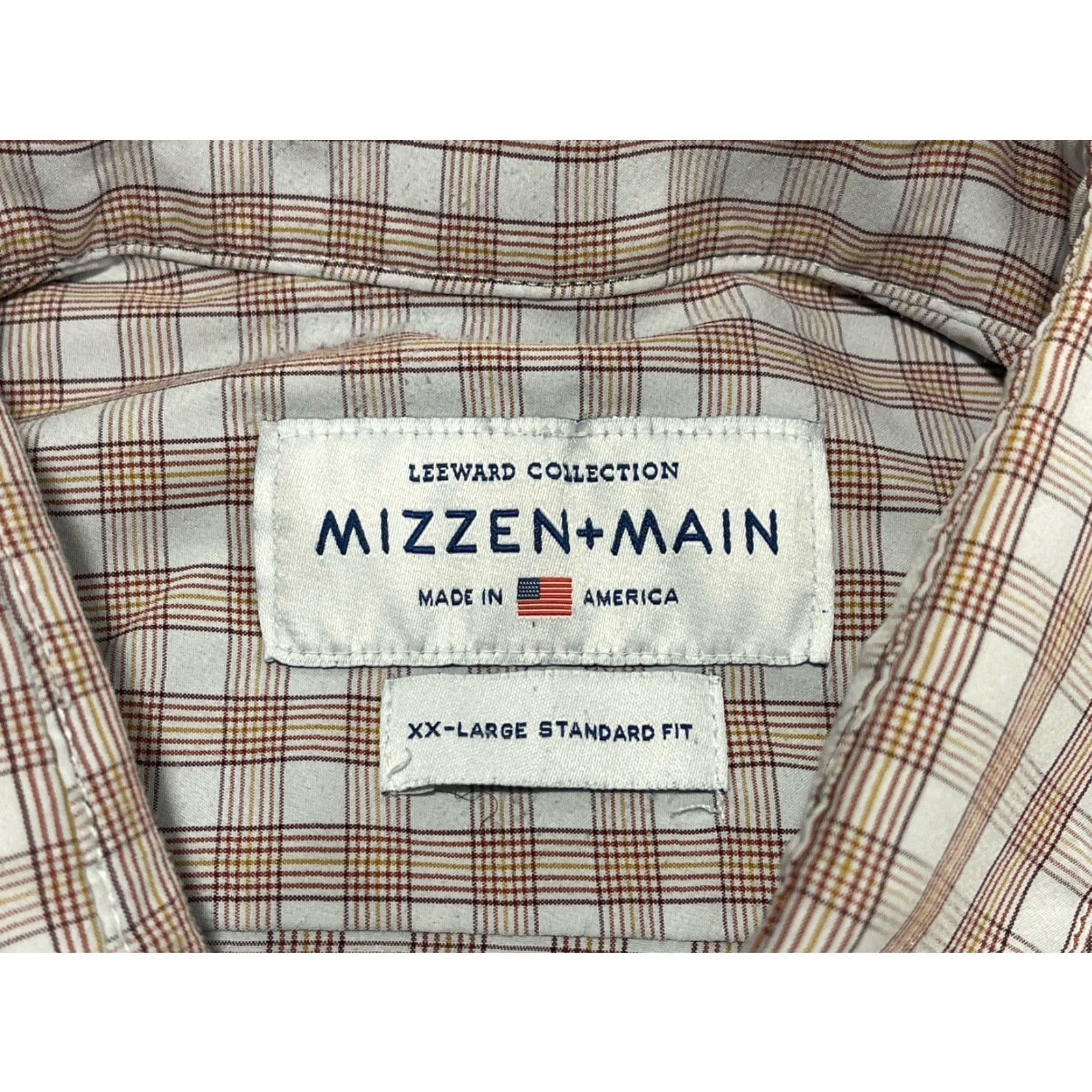 Mizzen+Main Mizzen + Main Mens Button-Up Shirt XXL Brown L/S Stretch Plaid Regular Fit Adult Men's Clothing Size US XXL / EU 58 / 5 - 5 Thumbnail