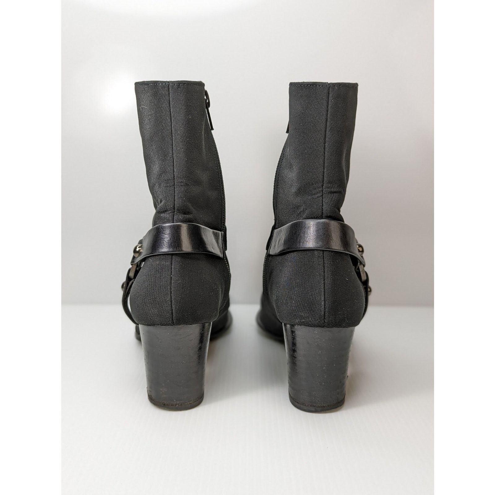 Stuart Weitzman Chelsea black heeled ankle buckle boots moto sz 7 Size US 7 / IT 37 - 5 Thumbnail