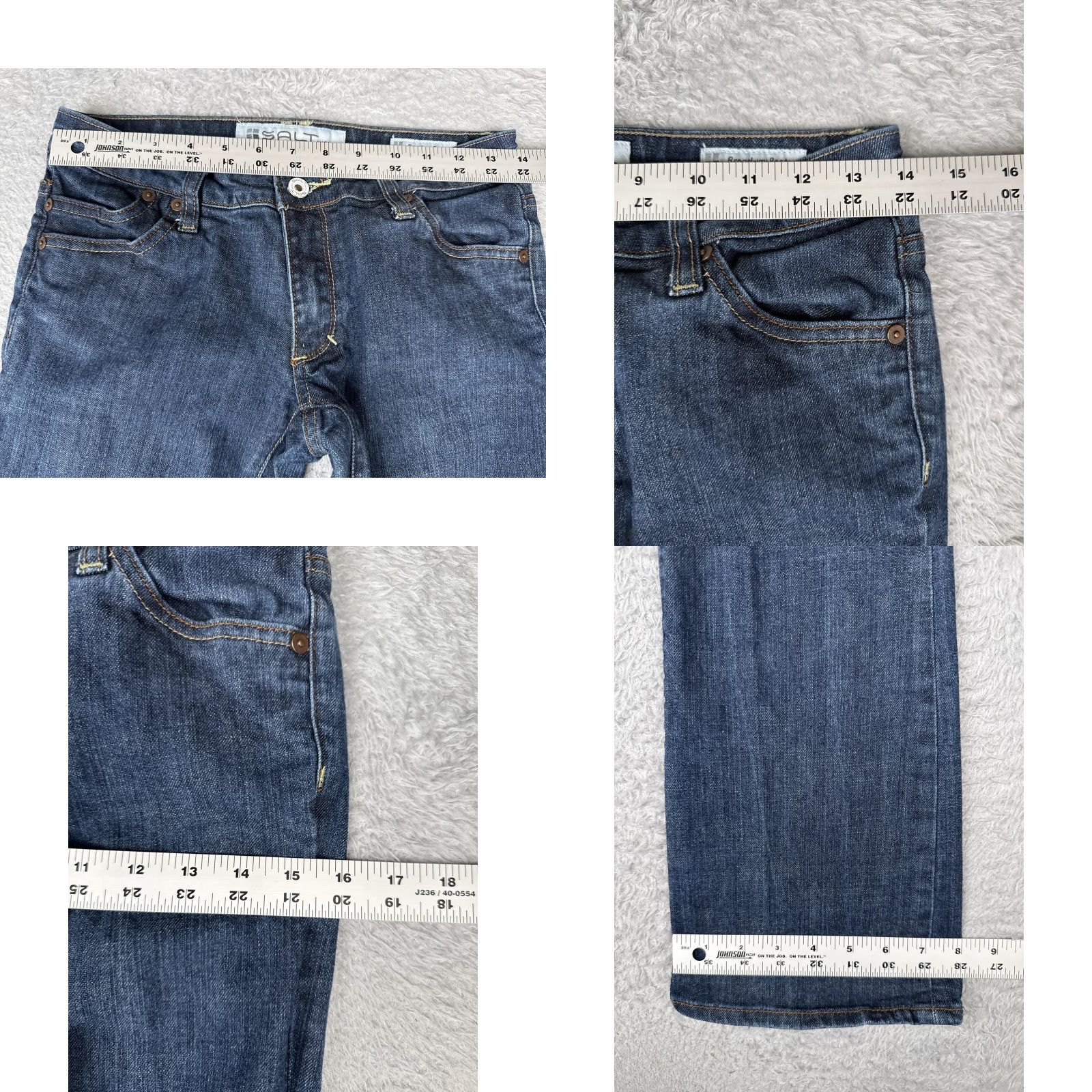 Vintage Salt Works Broadway Jeans 27x32 Blue Denim Bootcut Low Rise Stretch Casual 90s Bohemian Women Size 27" / US 4 / IT 40 - 9 Thumbnail