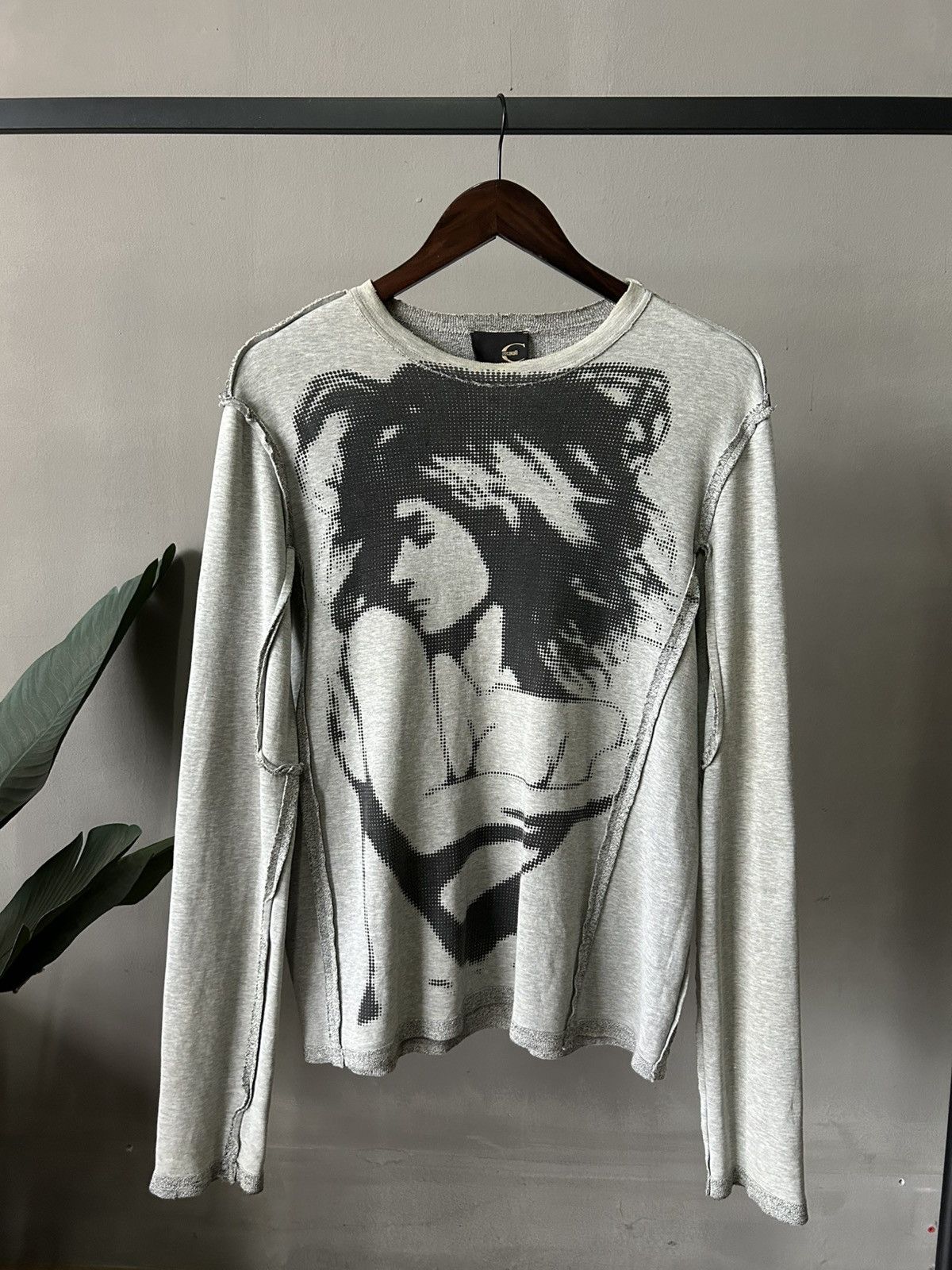 Just Cavalli SS2005 Cavalli Naked Woman Print Grey Longsleeve Size US M / EU 48-50 / 2 - 1 Thumbnail