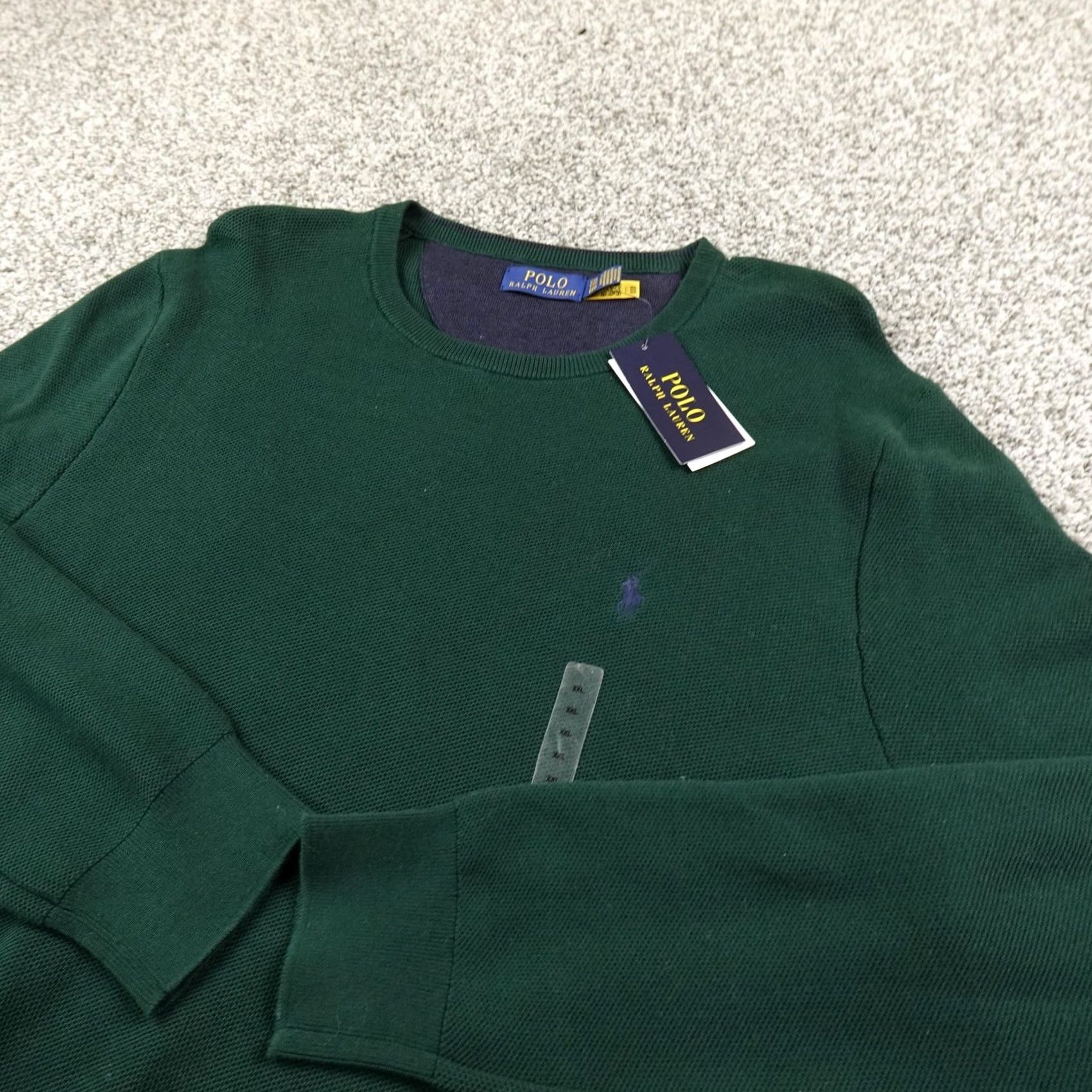 Polo Ralph Lauren Polo Ralph Lauren Sweater Mens 2XL Green Waffle-Knit Crewneck Pullover Pony Shirt Size US XXL / EU 58 / 5 - 2 Thumbnail