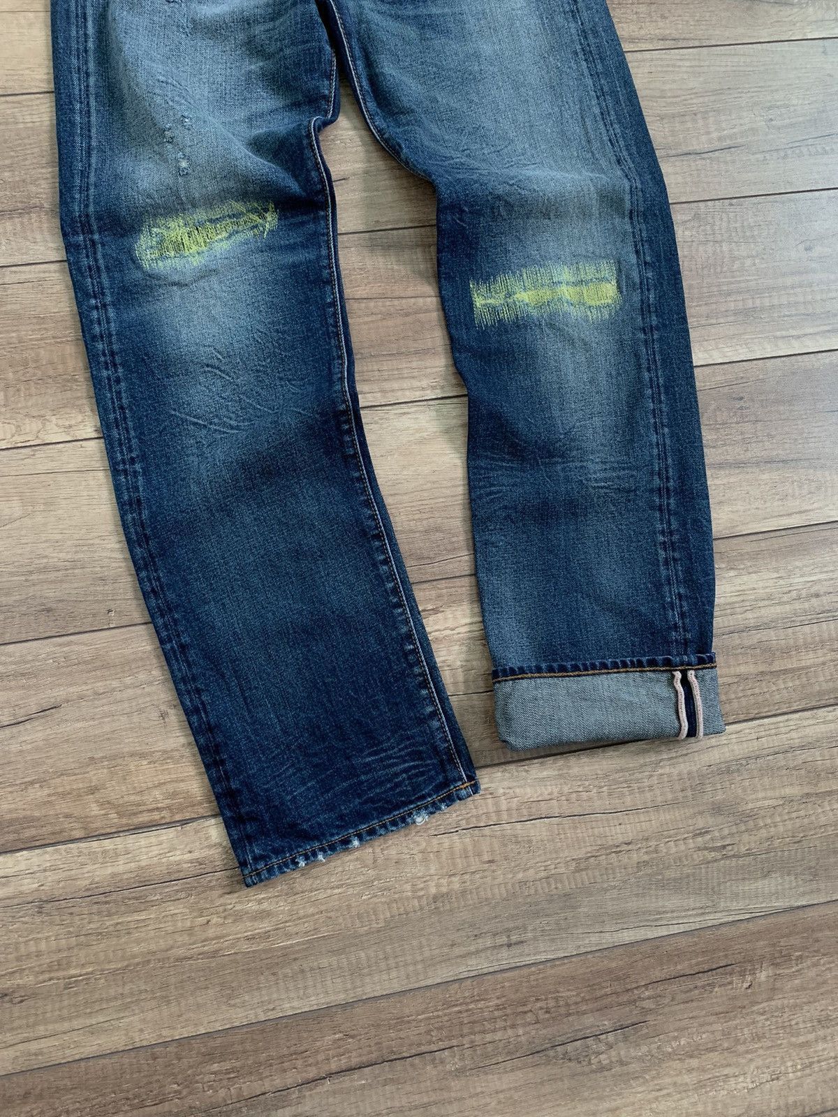 Acne Studios RARE Acne Studios Neon Repair Distressed Denim Jeans Pants Size US 31 - 8 Thumbnail