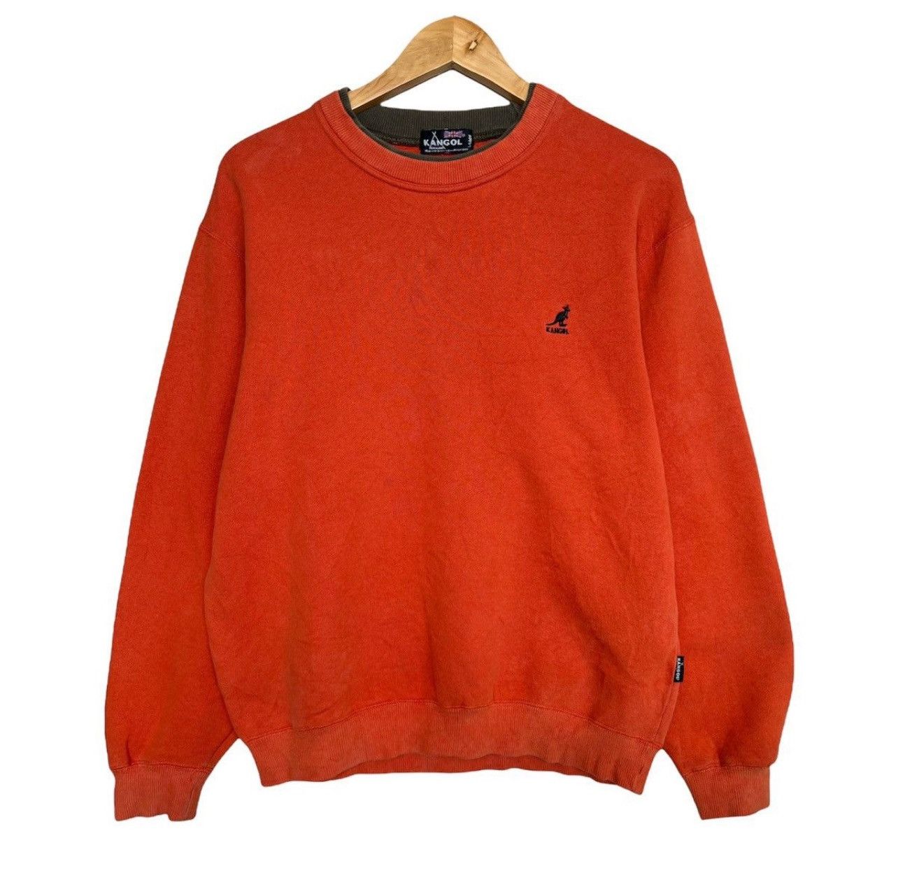 Kangol × Vintage Kangol England Embroidered Logo Orange Sweatshirt Size L / US 10 / IT 46 - 2 Thumbnail