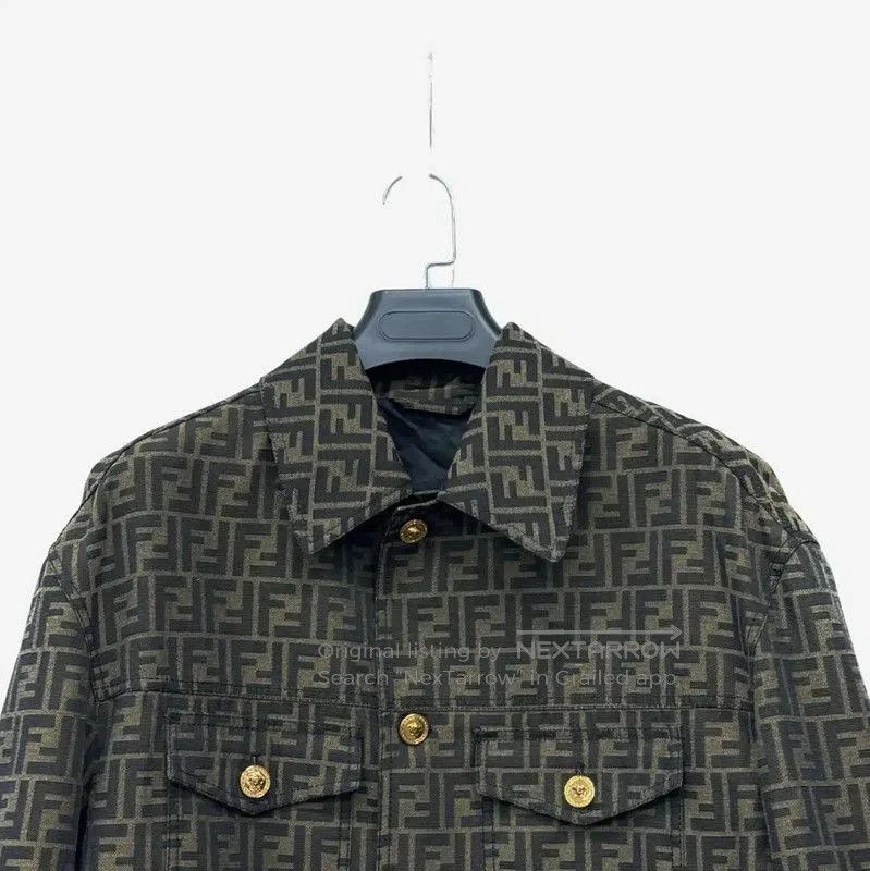 Fendi Fendi Brown Printed Jacket for Men . Size US M / EU 48-50 / 2 - 2 Thumbnail