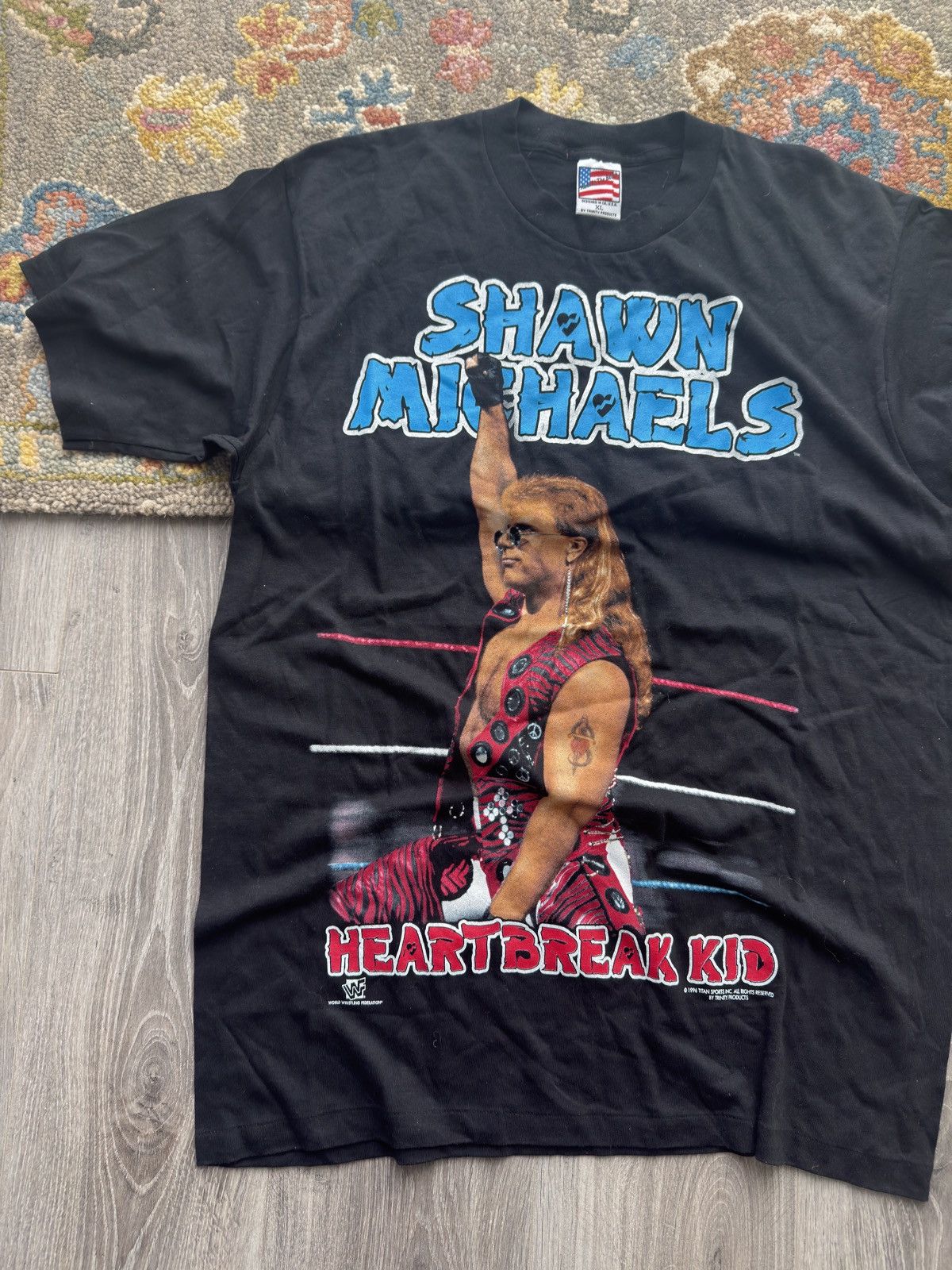 Vintage 1996 shawn michaels heartbreak kid t shirt WWF Size US XL / EU 56 / 4 - 1 Thumbnail