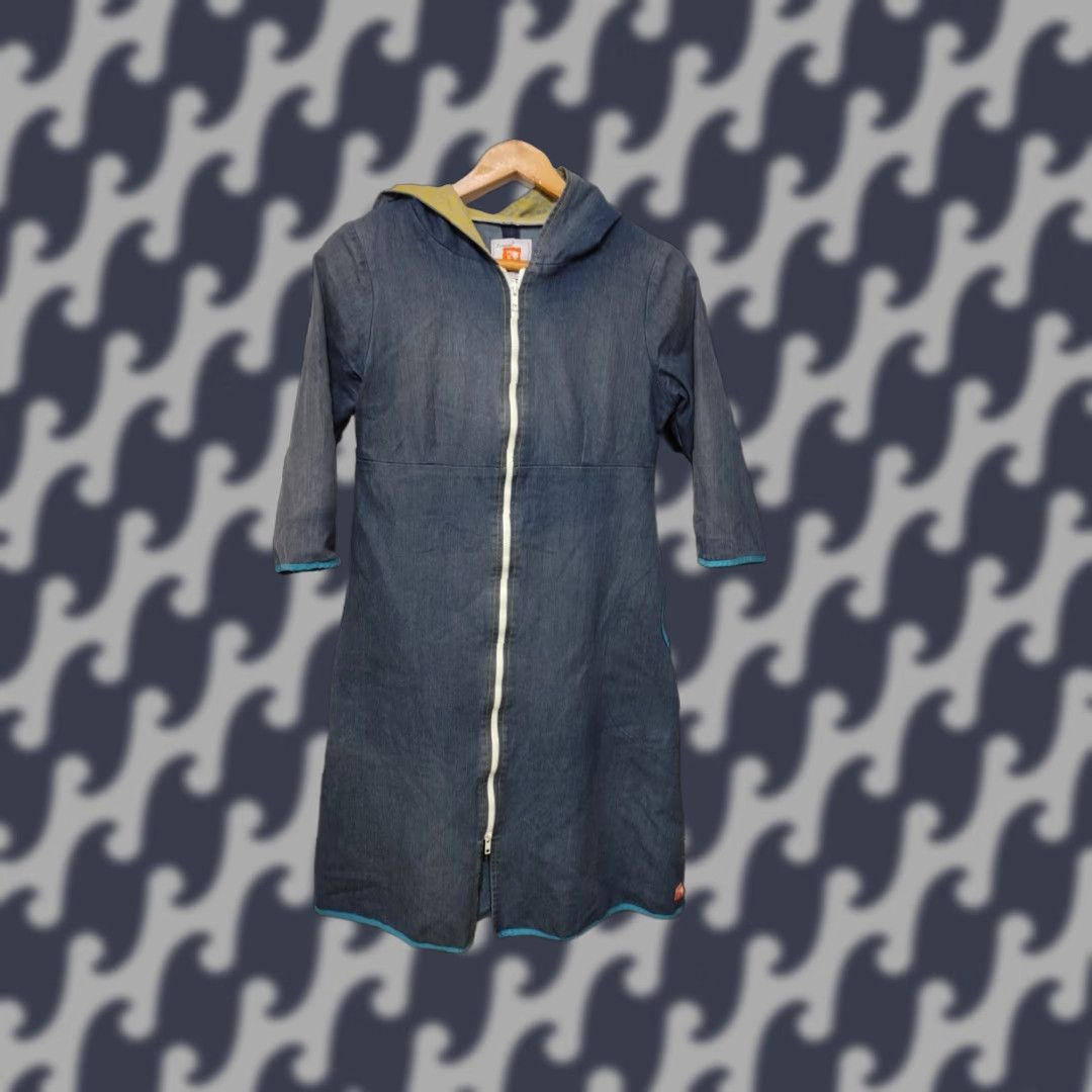 Denime Tulip & Tatamo Oda Dress Womens Size M Boutique Hooded Norway Blue Denim Dress Long Sleeve Pullover Casual Fall Spring Summer Cotton Polyester Velvet? Size M / US 6-8 / IT 42-44 - 1 Thumbnail