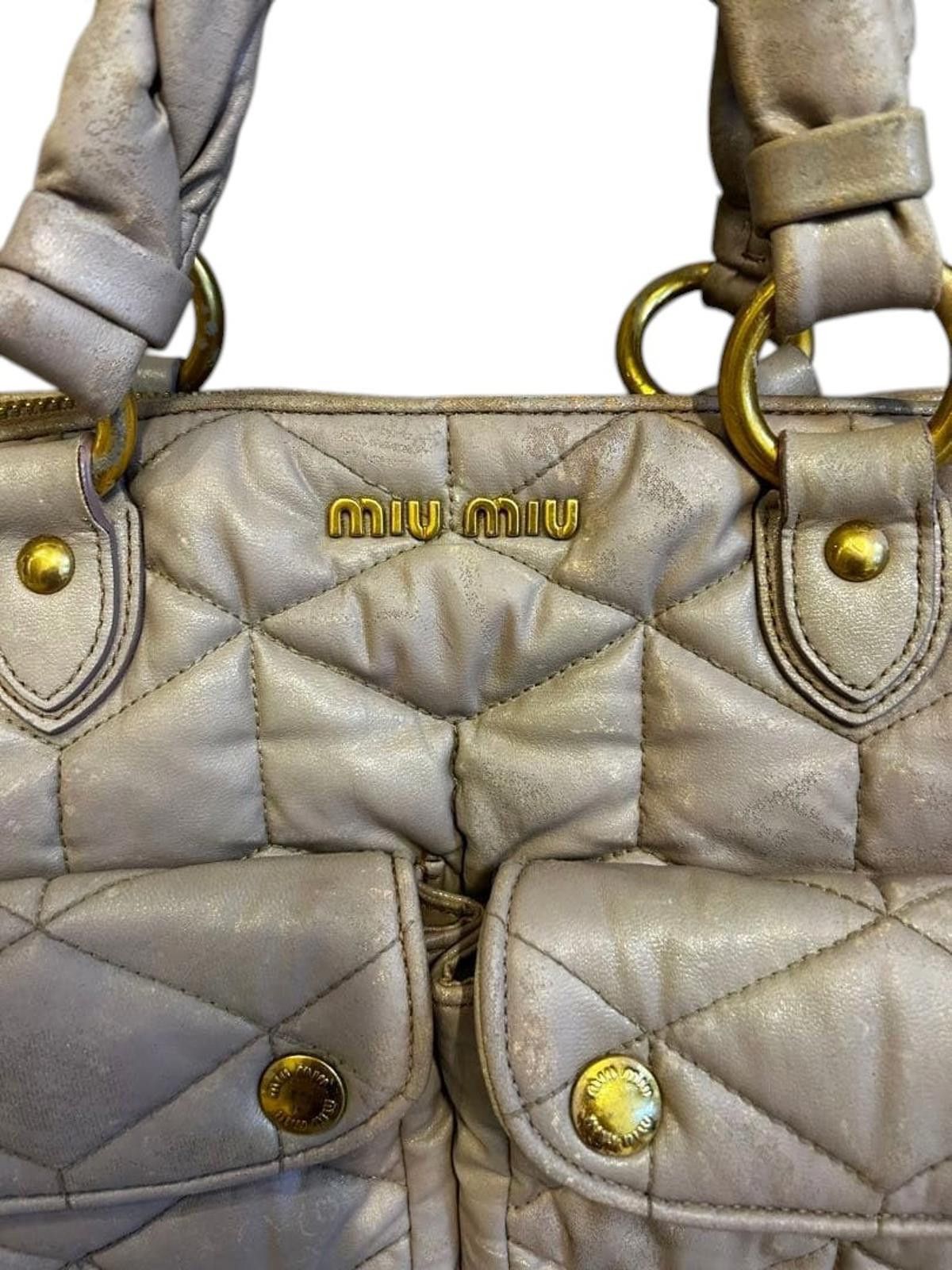 Miu Miu Miu Miu - Quilted Leather Shoulder Bag Dual Front Pouch Size ONE SIZE - 3 Thumbnail