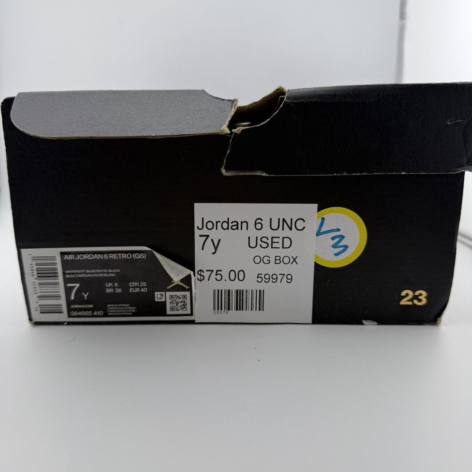 Jordan Brand Jordan 6 UNC 7Y Used 384665-410 Size US 7 / EU 40 - 9 Thumbnail