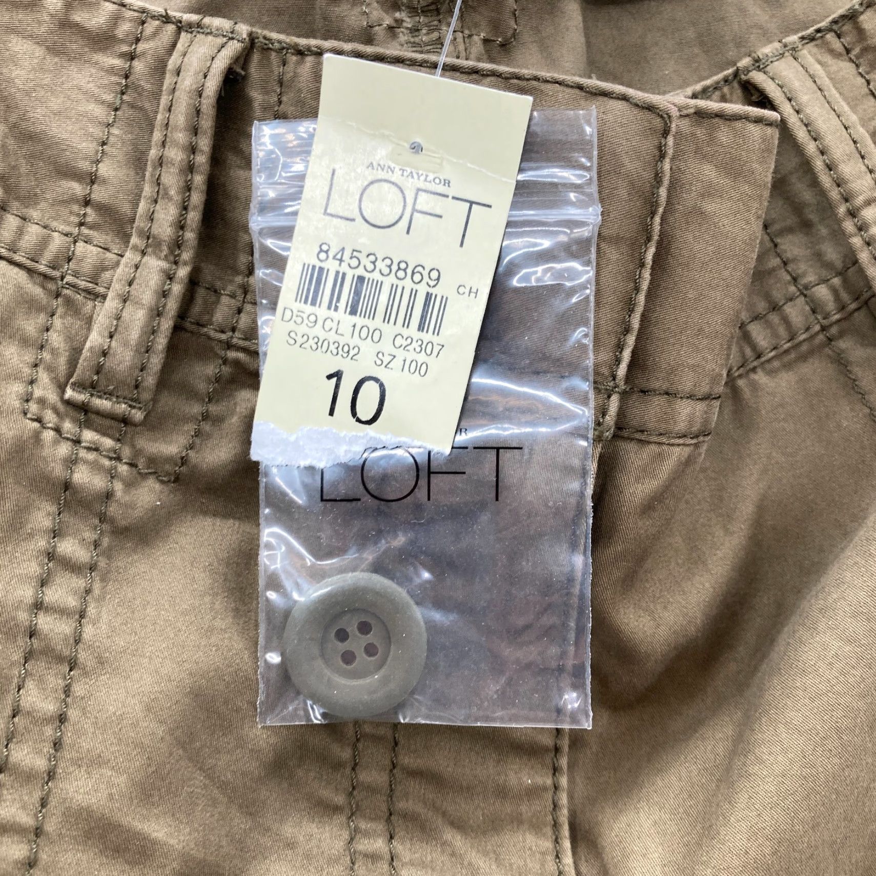 Ann Taylor Ann Taylor LOFT Utility Pants Women's 10 Brown Cotton Wide-Leg NWT Casual Y2K 90s Grunge Mono Color Brown Pants Womens Size 24" / US 00 / IT 34 - 5 Thumbnail