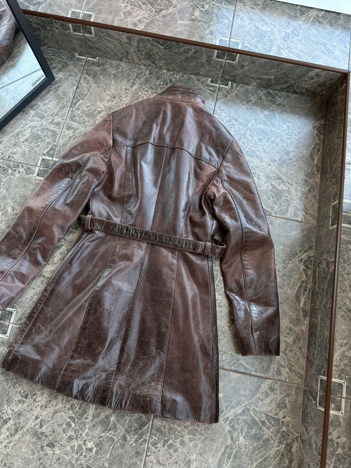 Other Vintage Jade Woman Leather Belted Trench Coat Sz M Size M / US 6-8 / IT 42-44 - 8 Thumbnail