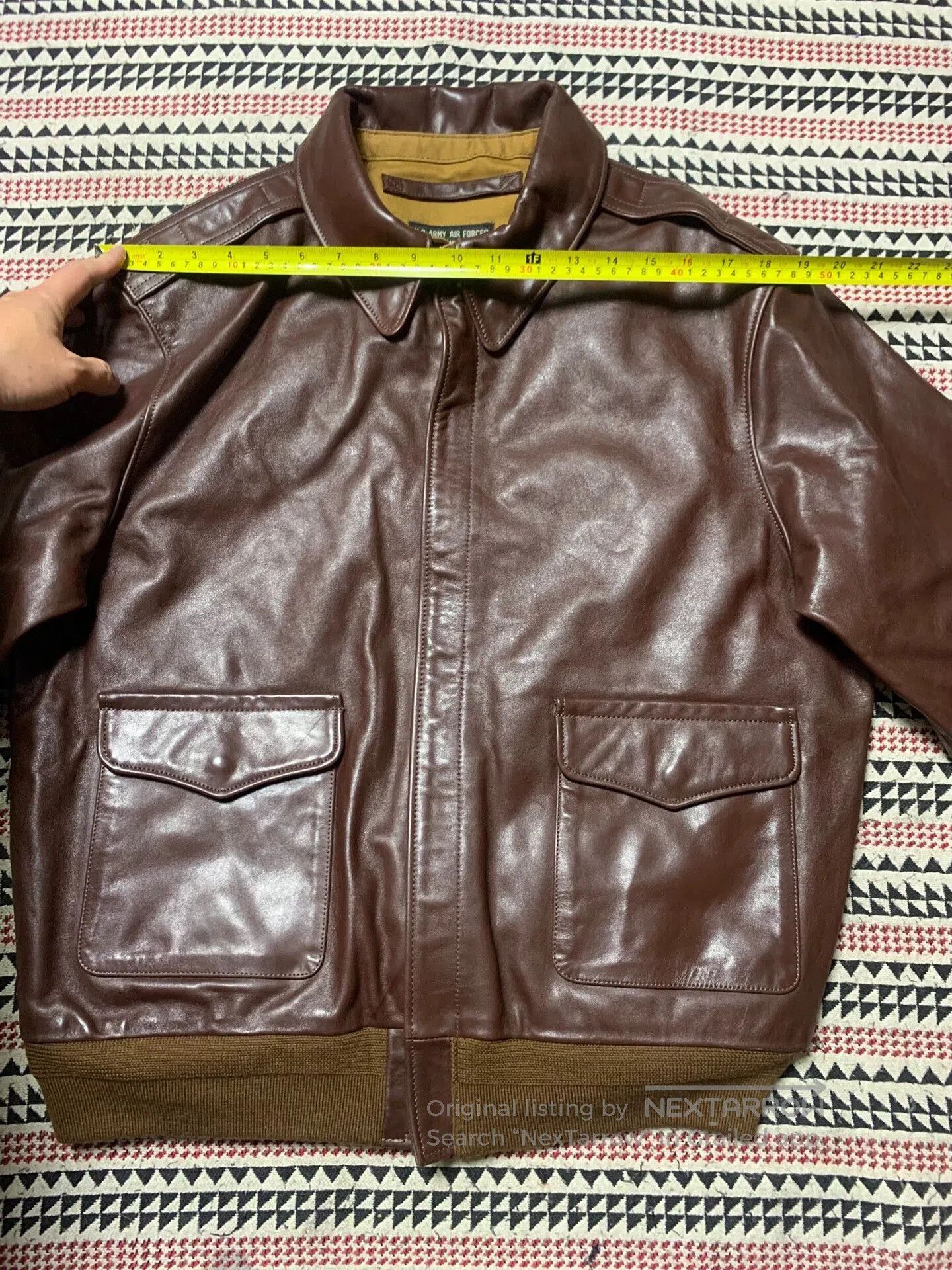 Vintage classic ameco a-2 brown leather flight jacket. Size US S / EU 44-46 / 1 - 3 Thumbnail