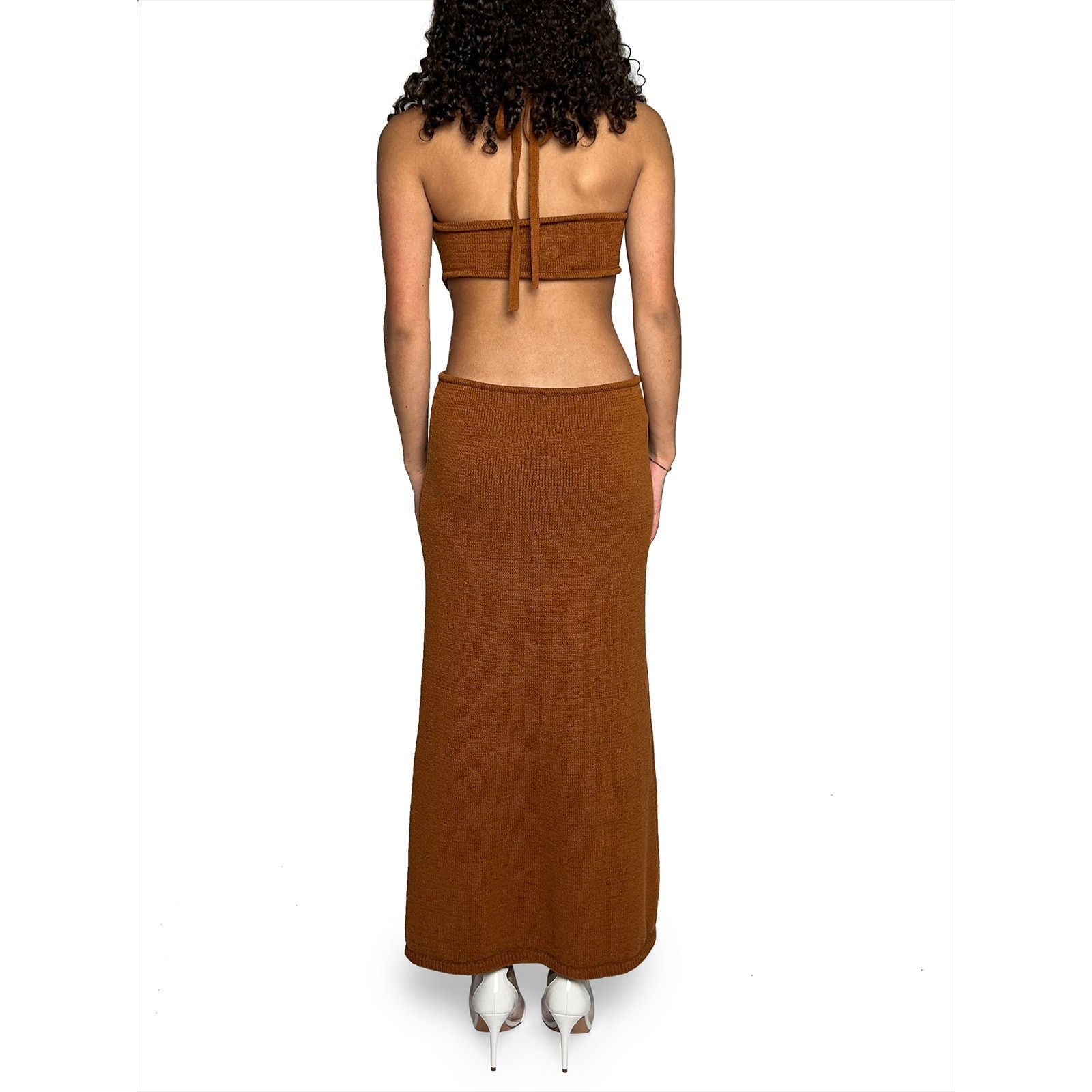 Cult Gaia Brown Knit Maxi Dress Size S / US 4 / IT 40 - 3 Thumbnail