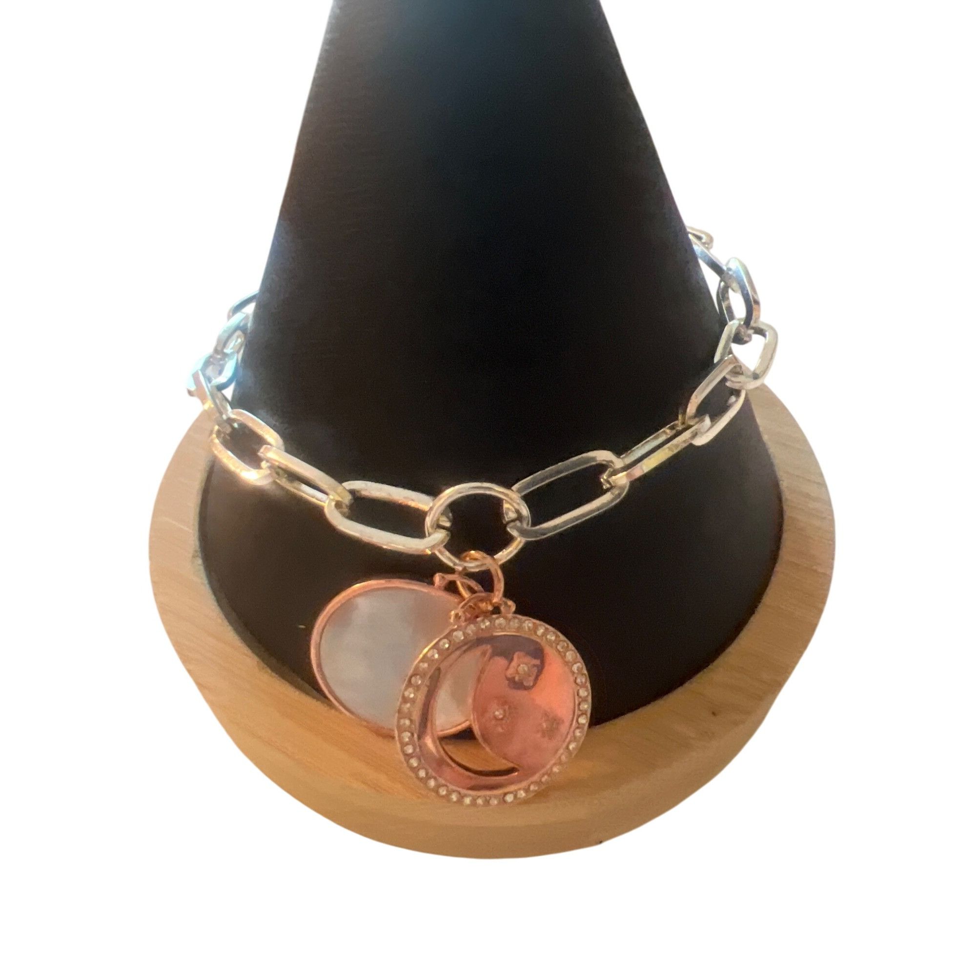Other Unwritten Gold Silver Tone Bracelet Chain Link Mother Pearl Size ONE SIZE - 1 Thumbnail