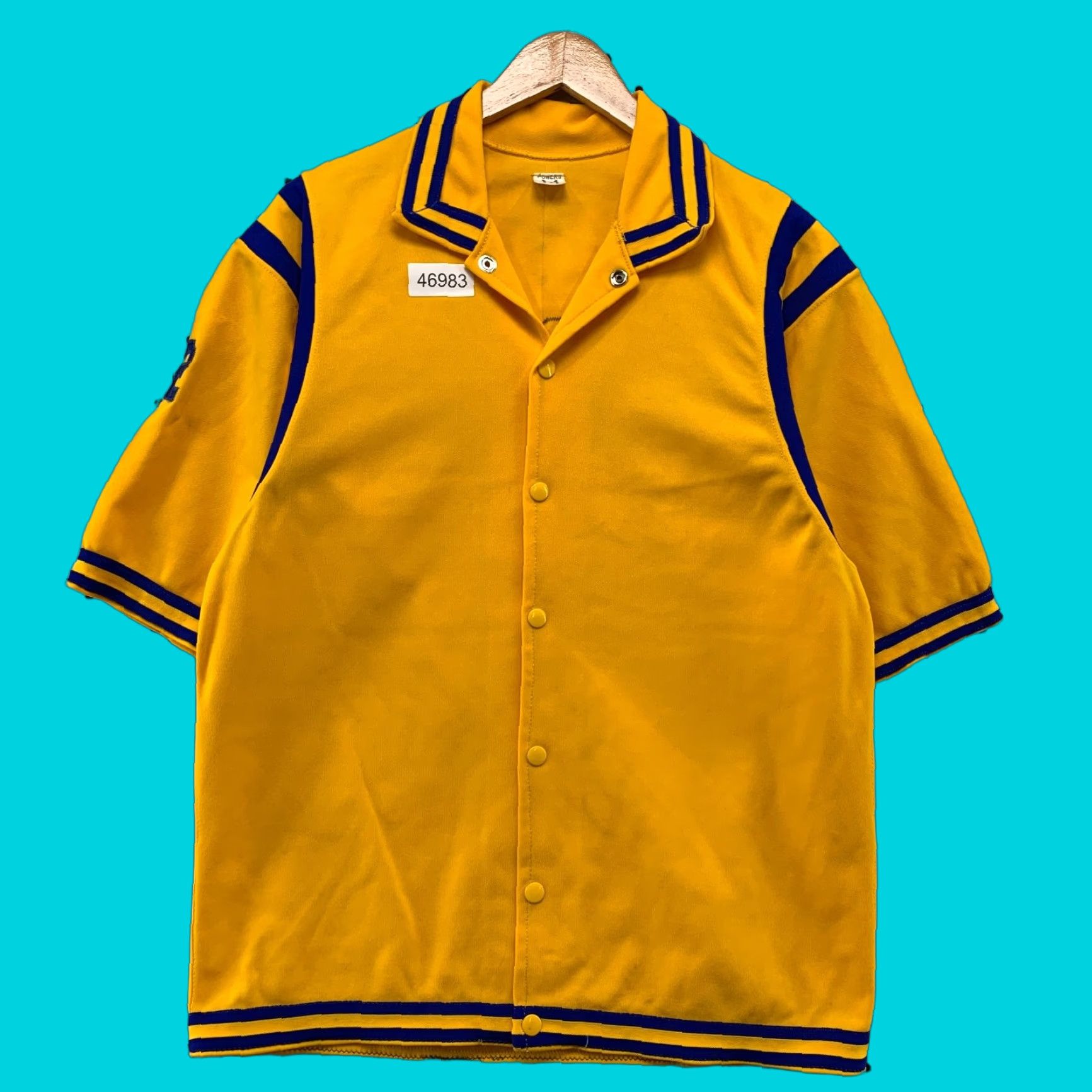 Vintage VINTAGE Powers Snap Shirt Mens M Yellow Basketball Warmup Jersey Size US M / EU 48-50 / 2 - 1 Thumbnail