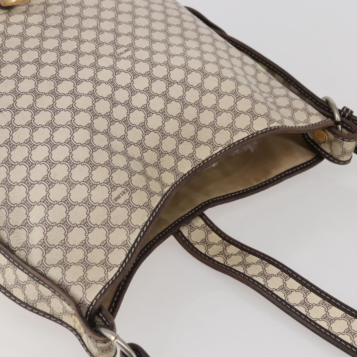 Celine CELINE Macadam Canvas Shoulder Bag Pvc Leather White Gold Size ONE SIZE - 6 Thumbnail