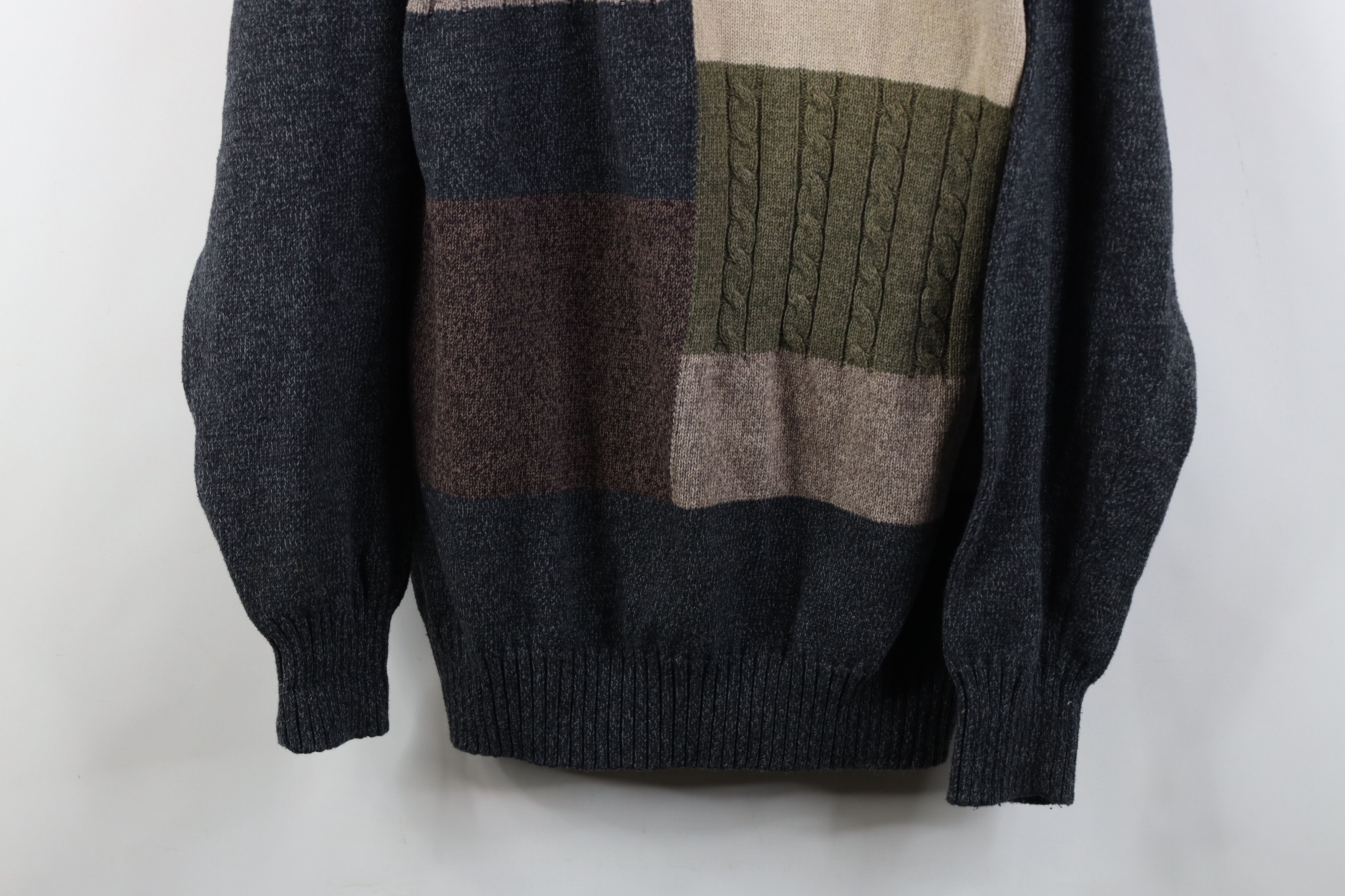 Vintage Vintage 90s Streetwear Tone Cable Knit Crewneck Sweater Size US XL / EU 56 / 4 - 3 Thumbnail