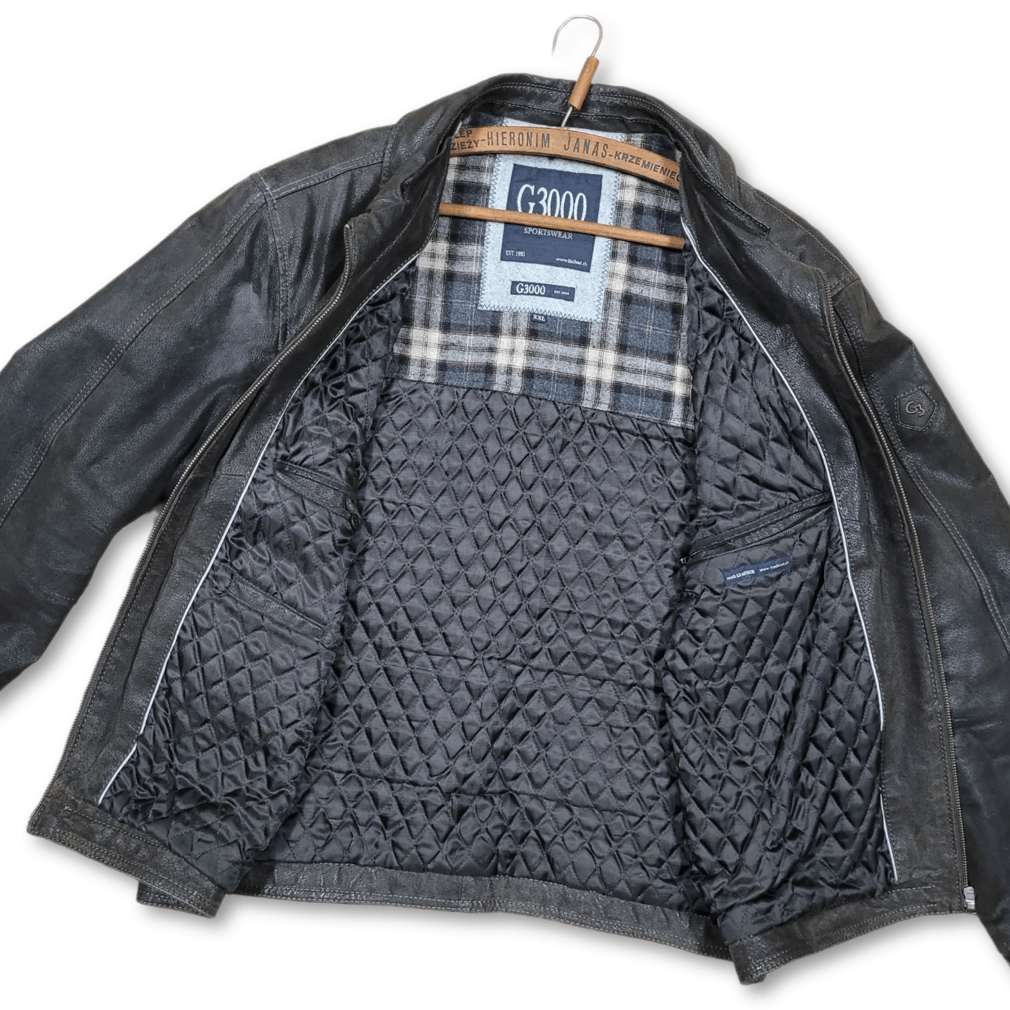 Vintage LEATHER JACKET - Men's leather jacket - Swiss Bomber - XXL Size US XL / EU 56 / 4 - 2 Thumbnail