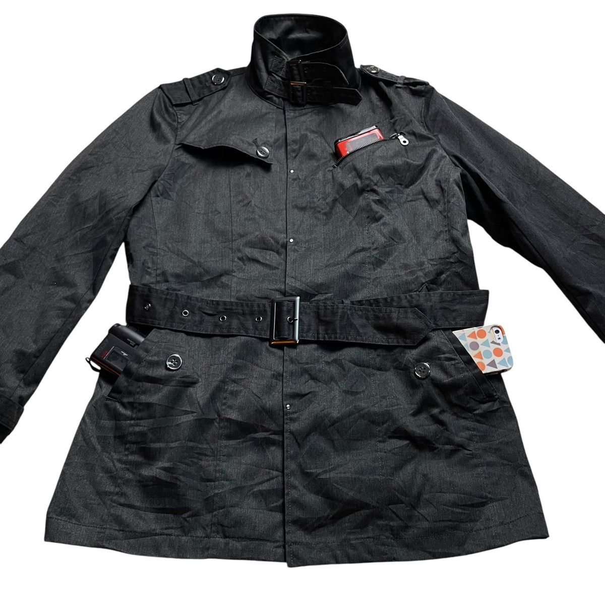 If Six Was Nine × Japanese Brand × Le Grande Bleu (L.G.B.) 🇯🇵 MEN'S BATSU BONDAGE BELTED PUNK GOTHIC MULTIPOCKET JACKET Size US L / EU 52-54 / 3 - 3 Thumbnail