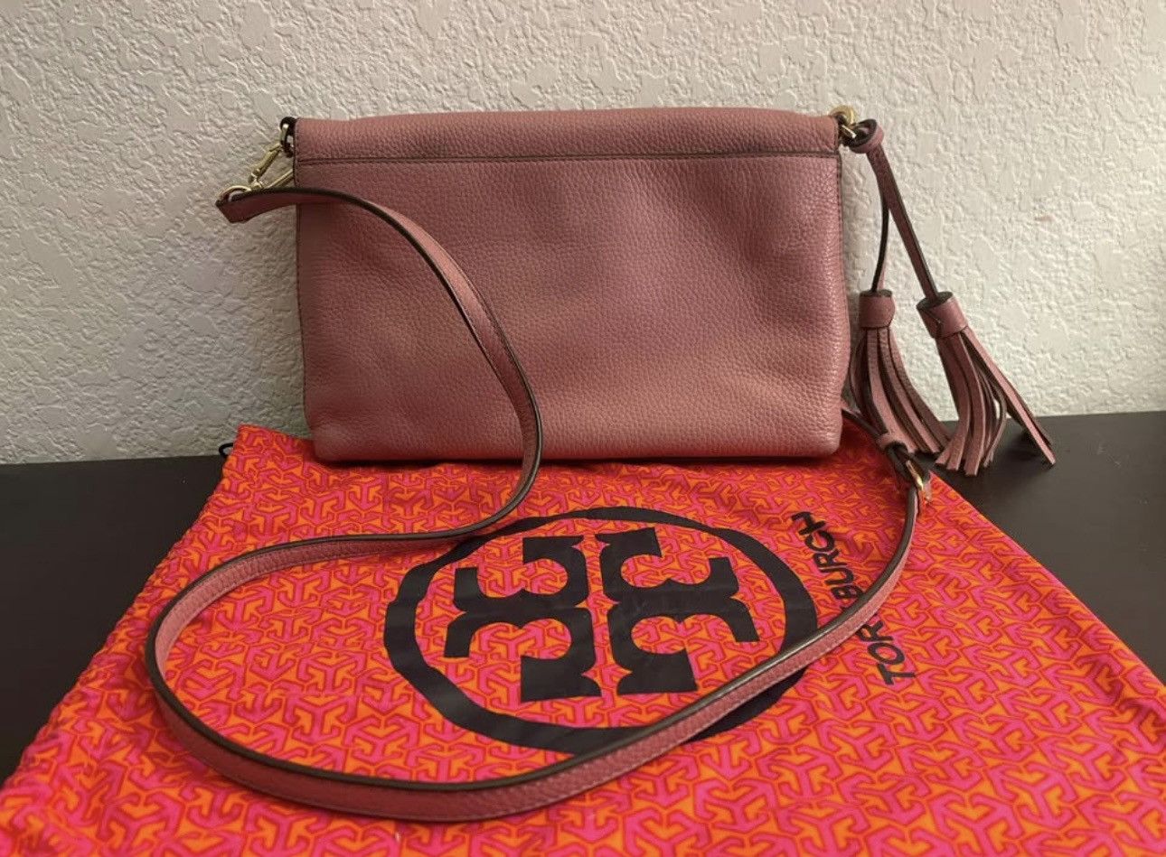 Tory Burch Thea Mini Foldover Pink Magnolia Tory Burch Crossbody Bag Size ONE SIZE - 4 Thumbnail