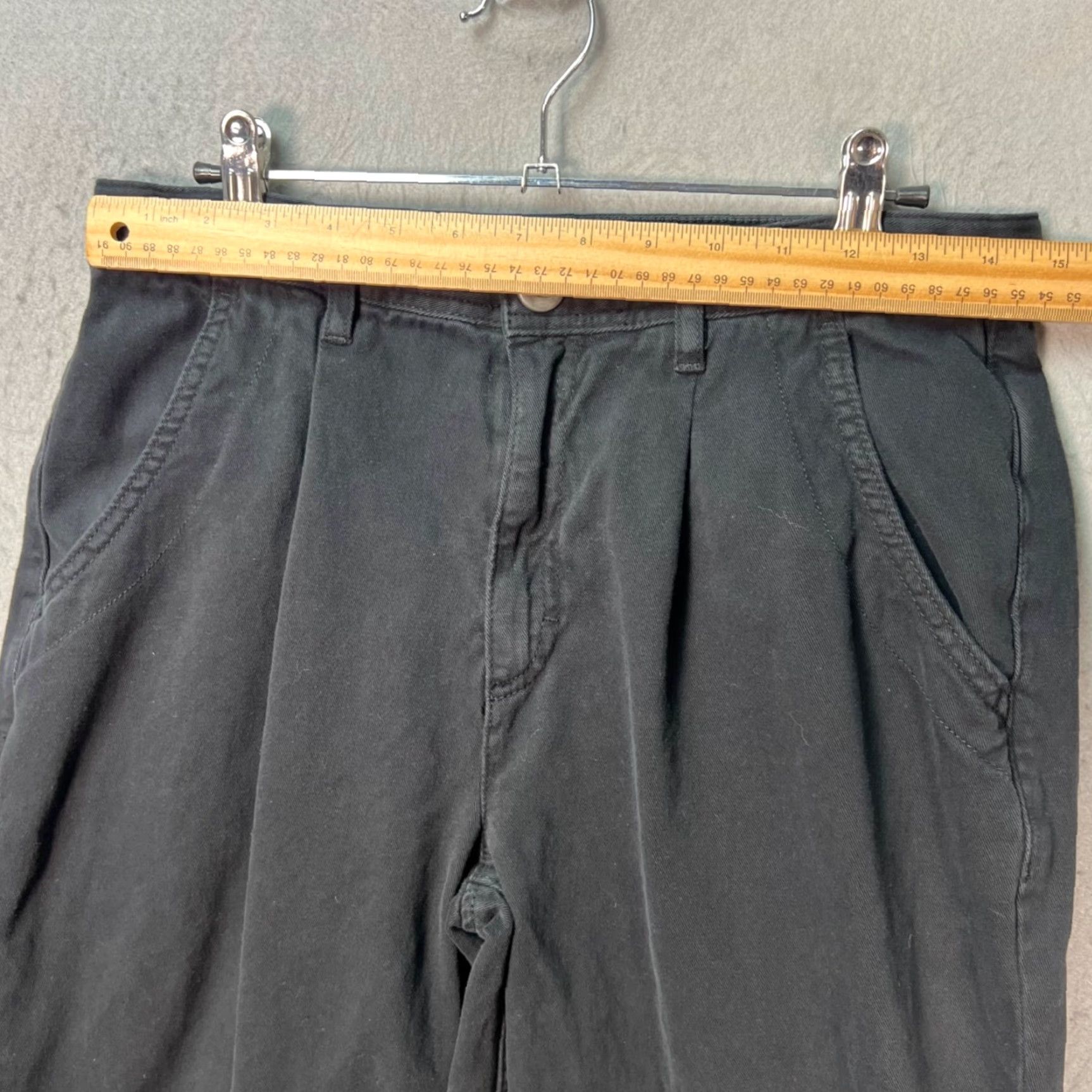 Free People Free People Womens Size 4 Black Cotton Pleated Tapered Leg Pants Size 27" / US 4 / IT 40 - 5 Thumbnail