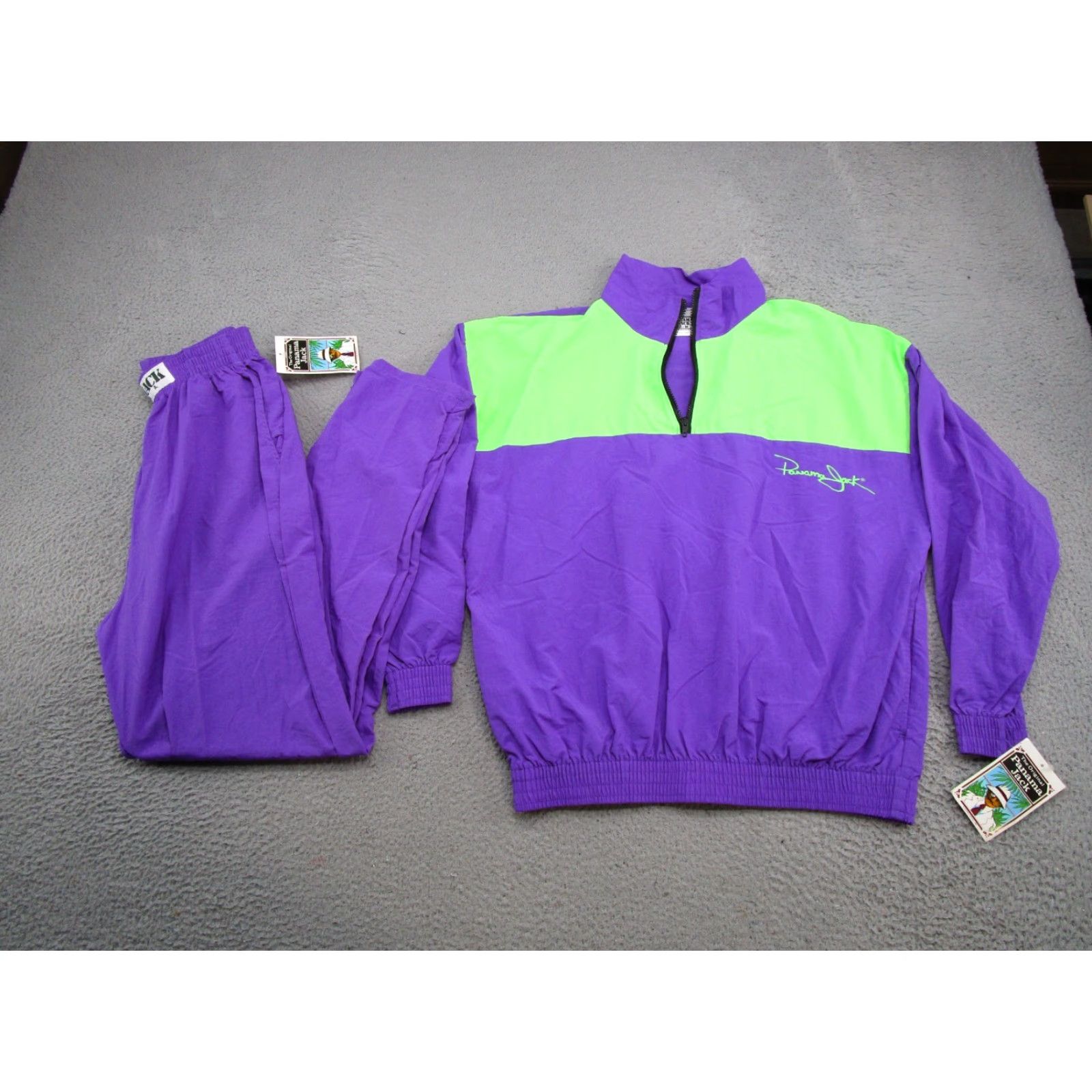 Panama Jack VINTAGE Panama Jack Tracksuit Set - Tracksuit, Jacket, Pants - Men - Size M - Purple - 80s/90s - 100% Nylon - NEW Size 40R - 3 Thumbnail