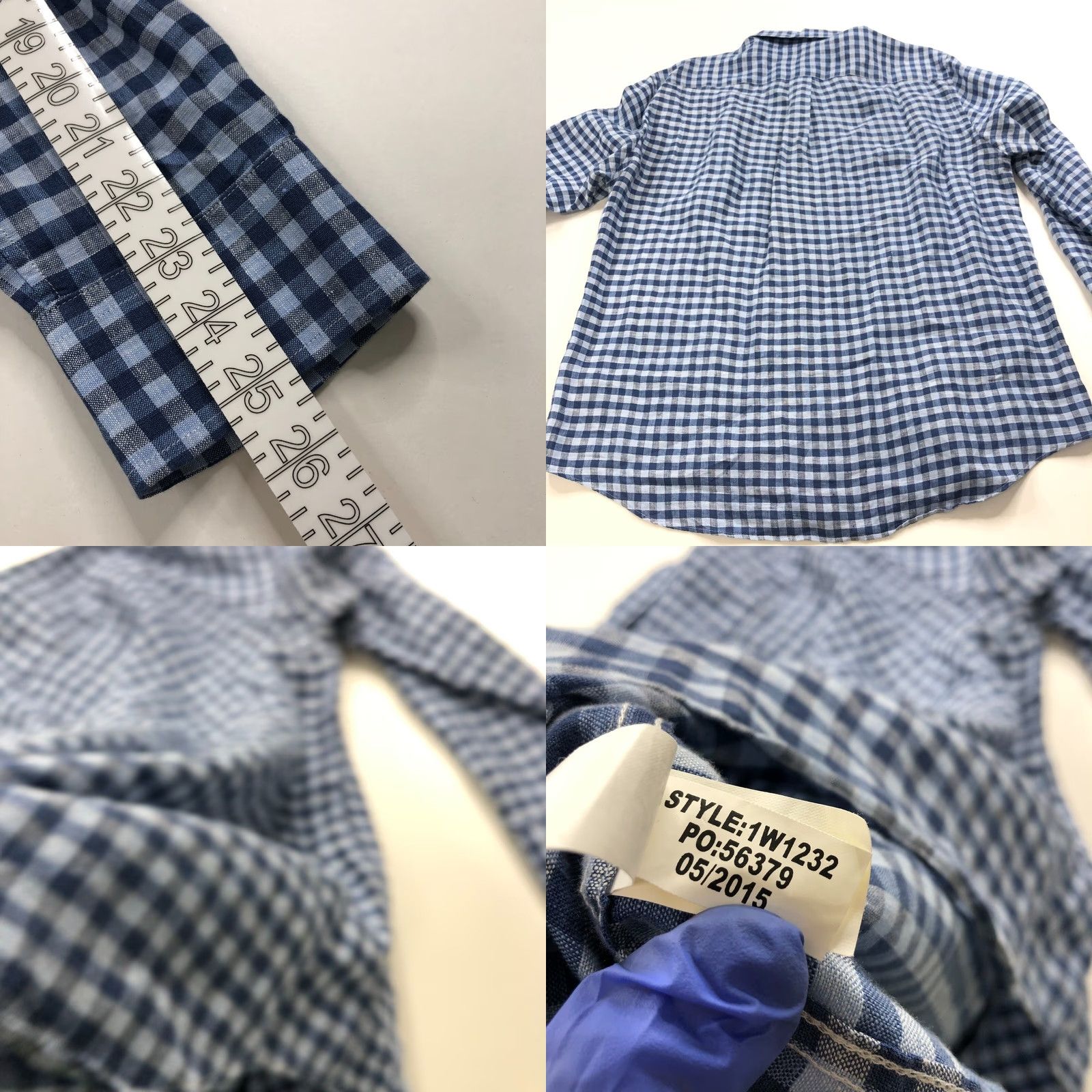 Vineyard Vines VINEYARD VINES Classic Fit MURRAY Large 17/36 Linen LS Check Shirt Blue MINT Size US L / EU 52-54 / 3 - 8 Thumbnail
