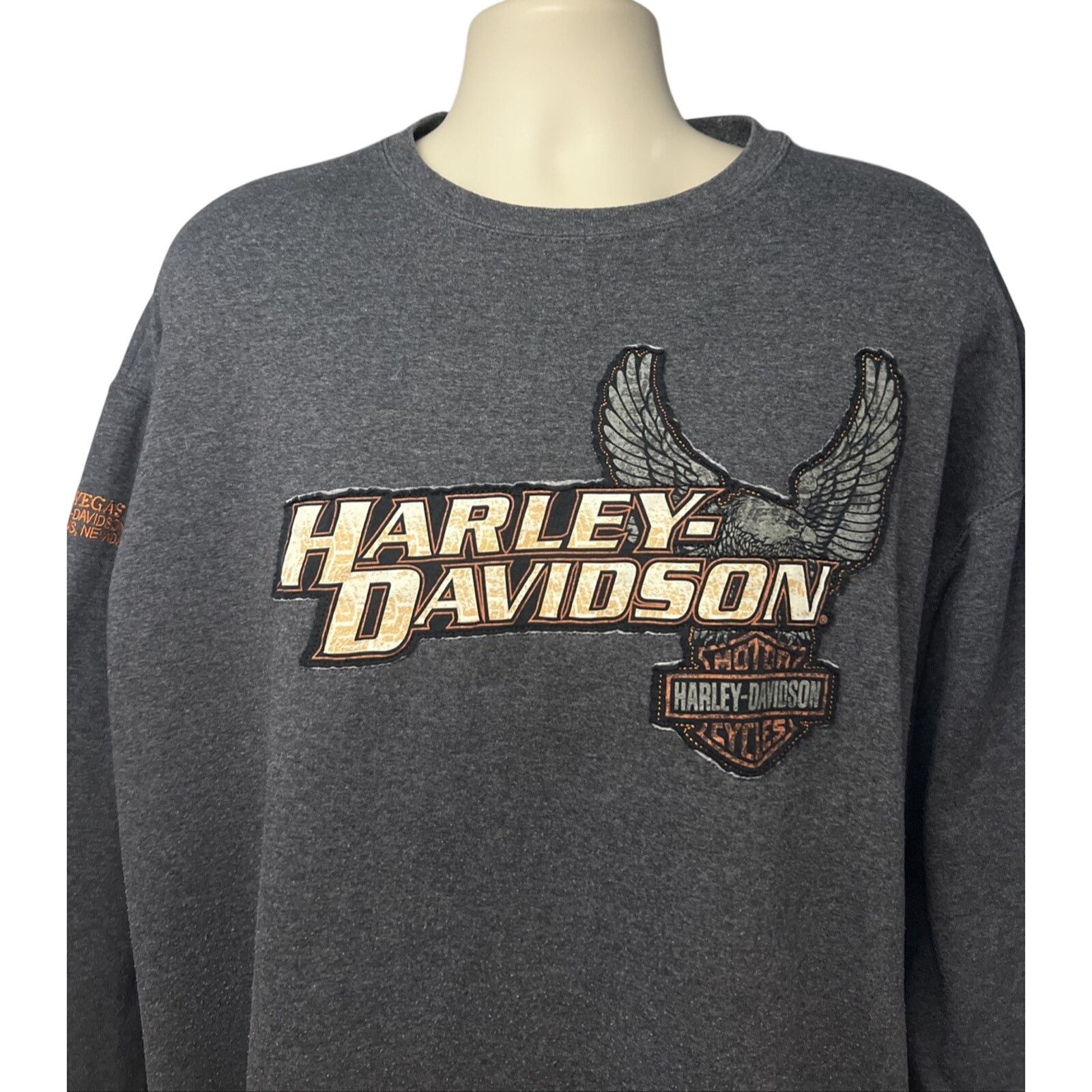 Harley Davidson Harley Davidson Gray Embroidered Pullover Sweatshirt 3XL Size US XXL / EU 58 / 5 - 4 Thumbnail