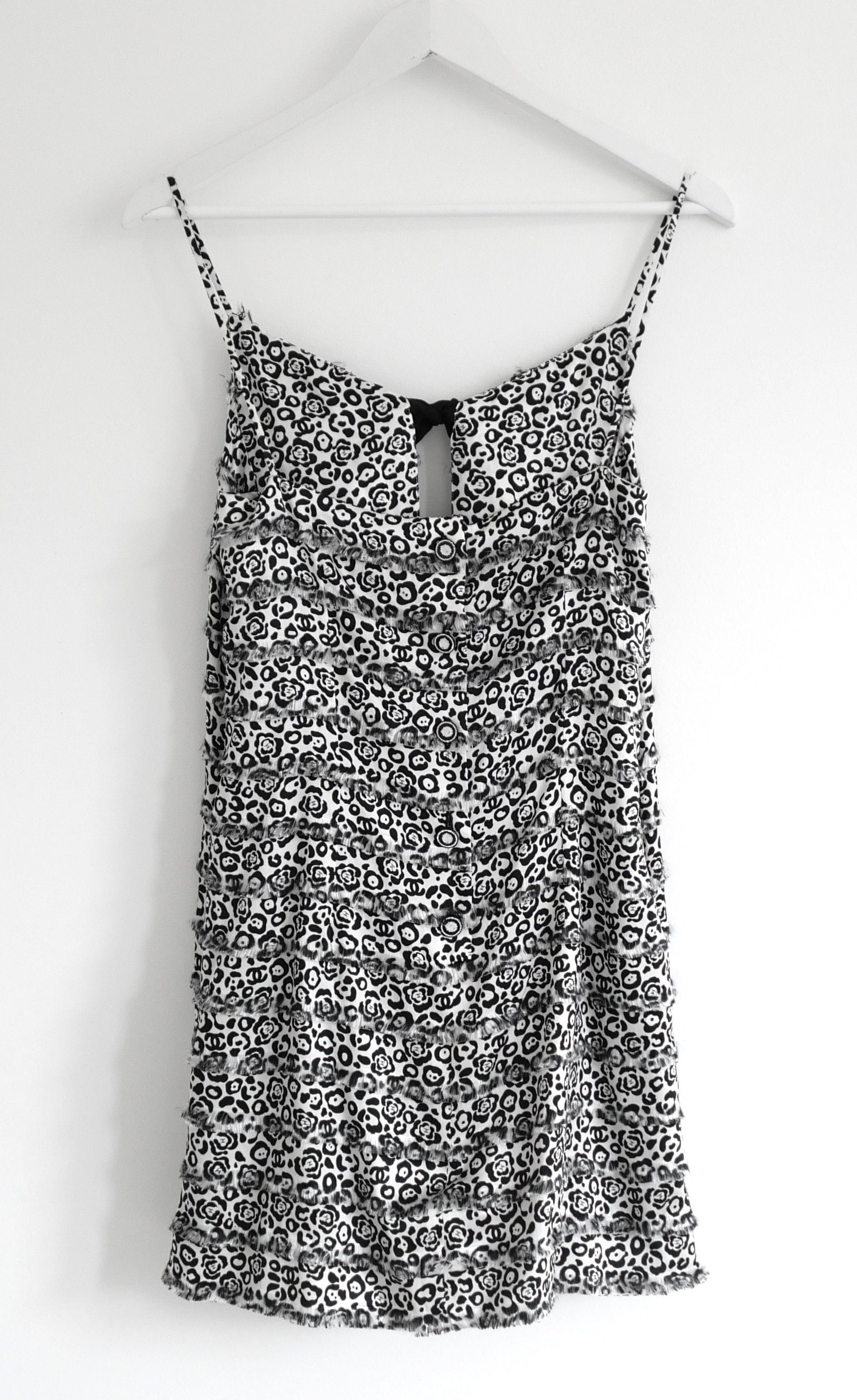 Chanel Chanel 22P 2022 Camellia Print Silk Mini Dress Size S / US 4 / IT 40 - 7 Thumbnail