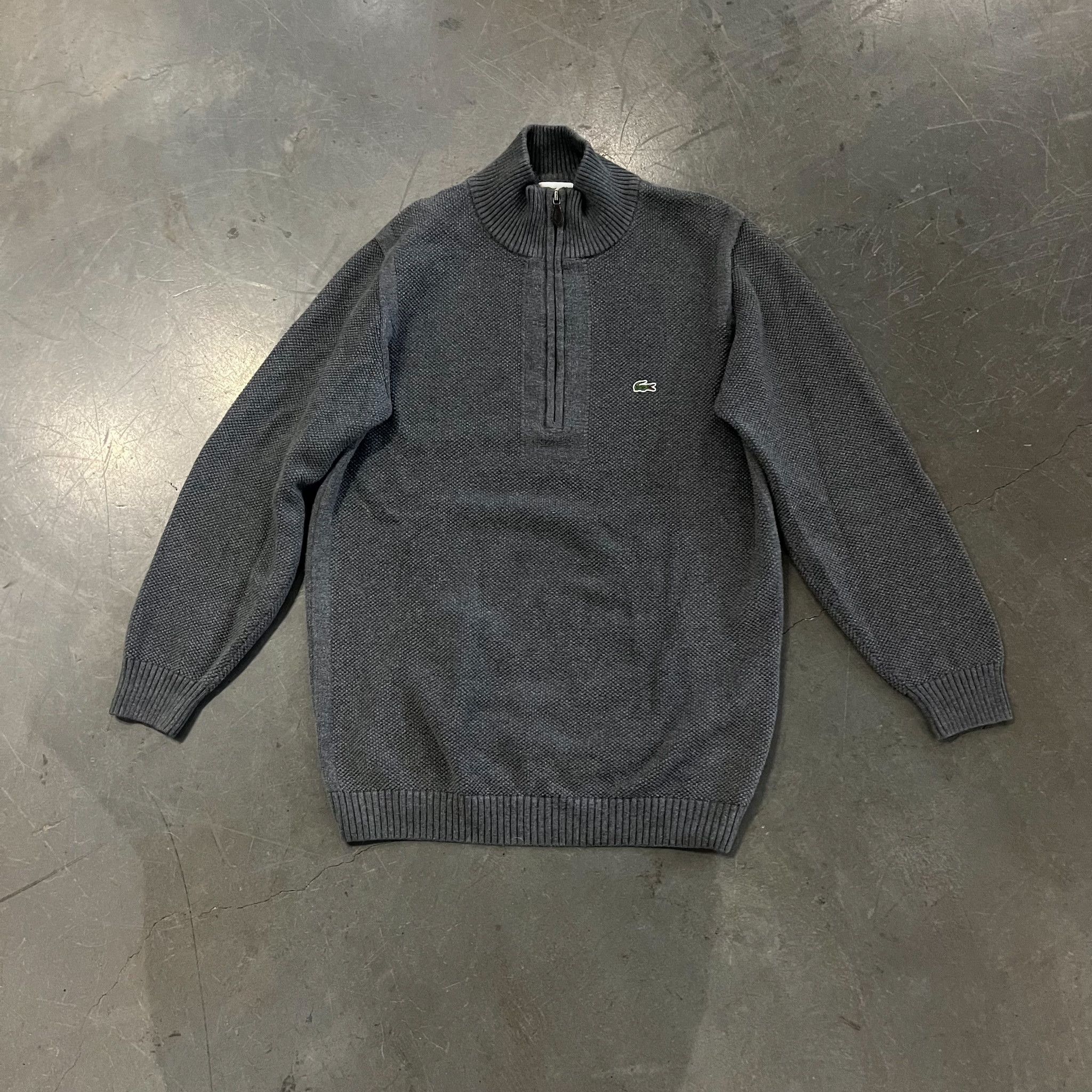 Lacoste Lacoste Knit Quarter Zip Grey • Size 5 (large) Size US L / EU 52-54 / 3 - 1 Thumbnail