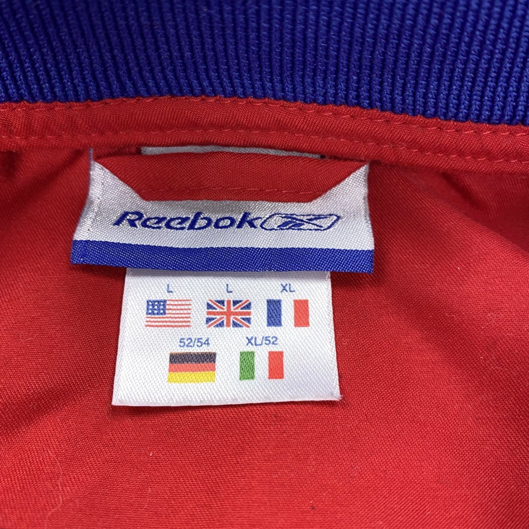 Reebok Vtg Reebok Jacket Mens L Red Colorblock Windbreaker Pullover Zip Side Pockets Logo Size US L / EU 52-54 / 3 - 7 Thumbnail