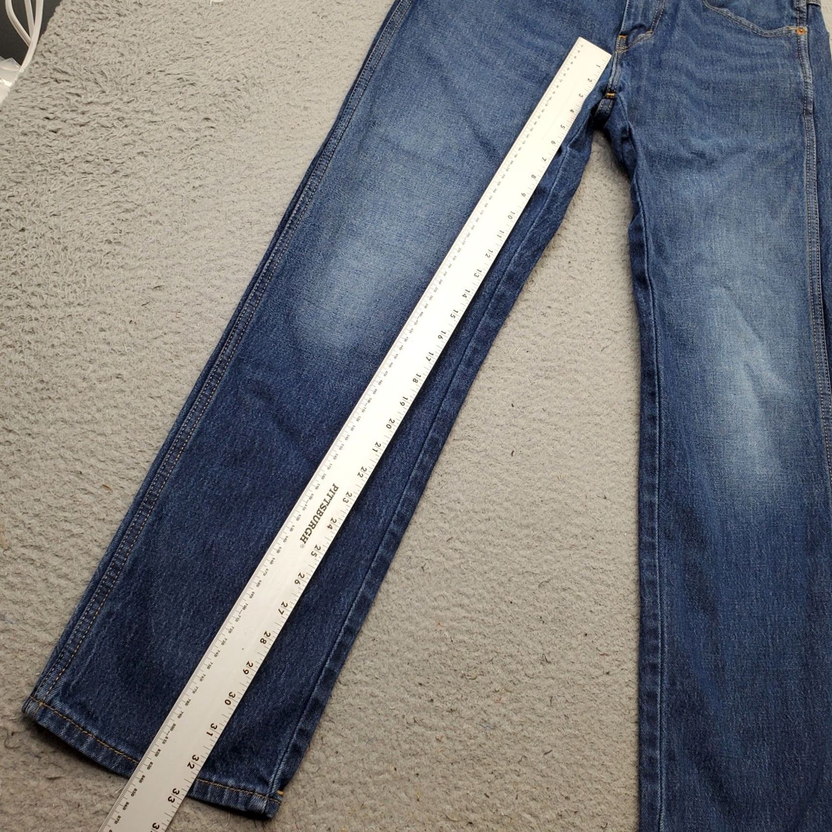 Levi's Levi's Straight Jeans Mens 33x32 Blue Denim Western Fit Stretch PC9-37681-0030 Jeans Mens 33 Blue Denim Western Stretch Regular Fit Levi's Mens Size US 33 - 4 Thumbnail