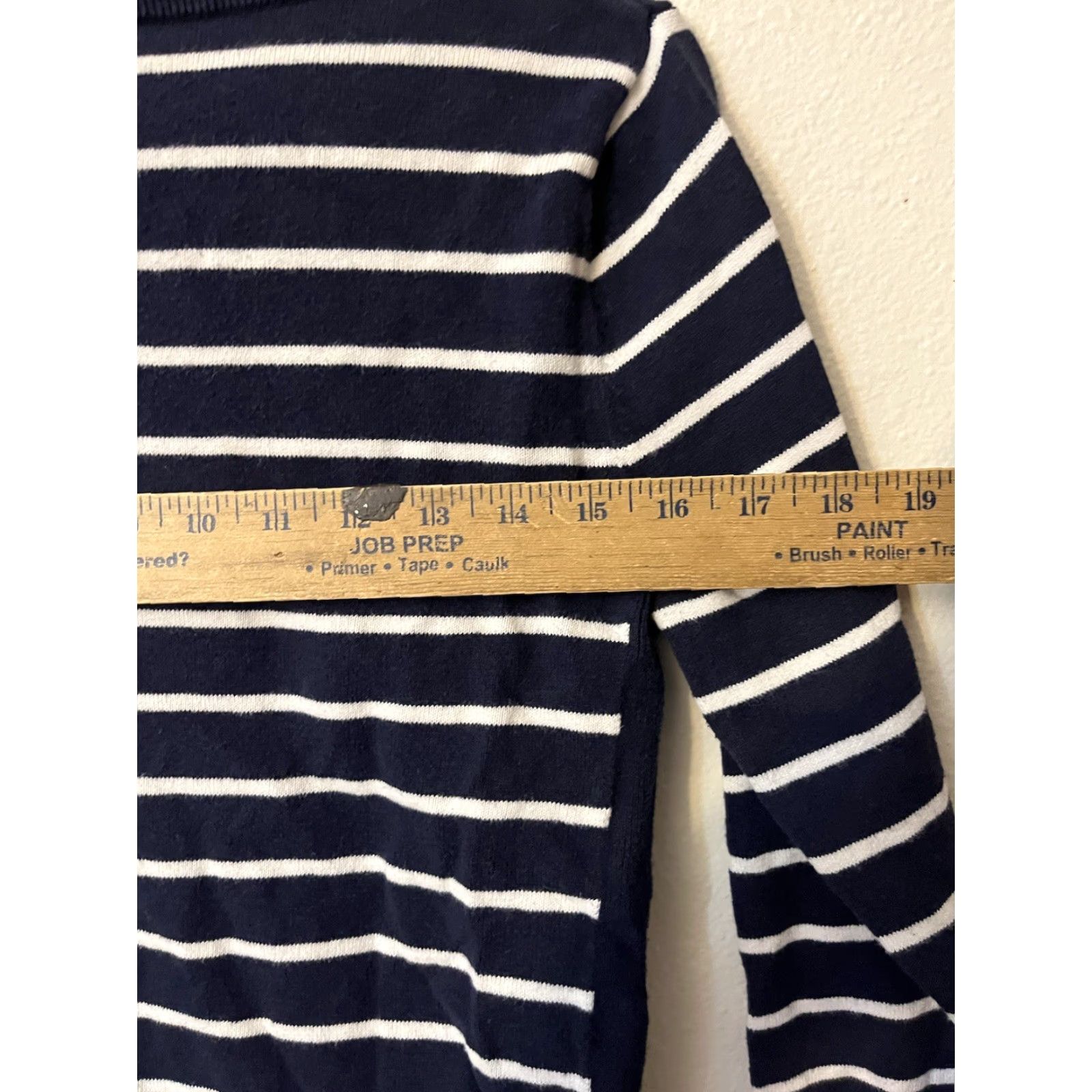 Banana Republic Banana Republic Women Sweater Shirt (Pullover) Round Neck Long Sleeve Size XS Blue White Striped Cotton Polyester Spandex Size XS / US 0-2 / IT 36-38 - 5 Thumbnail
