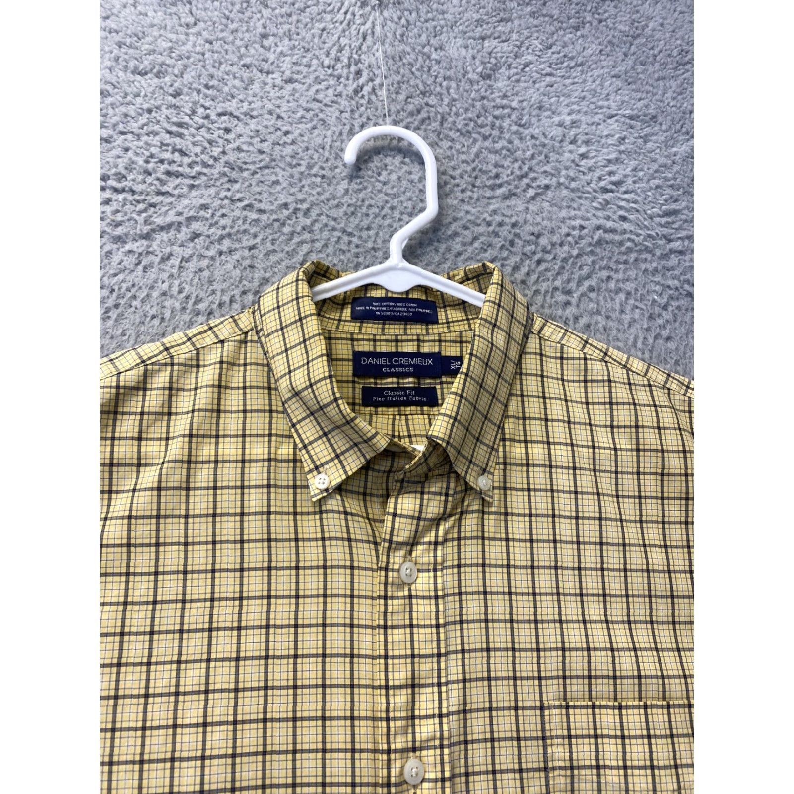 Cremieux Daniel Cremieux Shirt Classics Mens XL Yellow Plaid Button /109-8 Size US XL / EU 56 / 4 - 3 Thumbnail