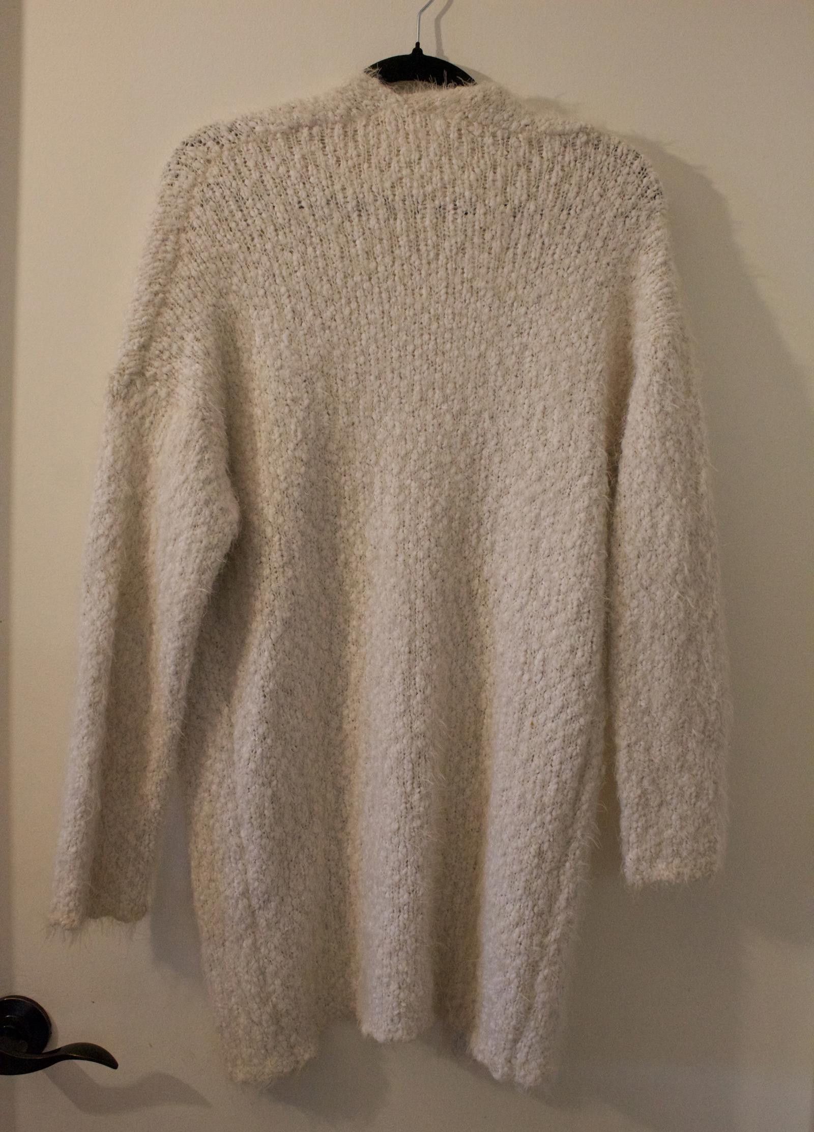 Designer Dreamers Cozy Open Front Cardigan in Cream SZ M/L Size L / US 10 / IT 46 - 3 Thumbnail