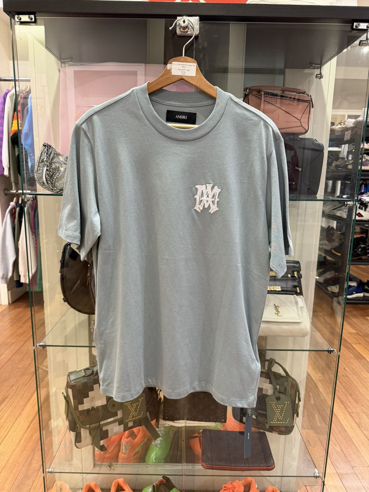Amiri Amiri Embroidered MA Tee - Faded Blue Size US S / EU 44-46 / 1 - 1 Thumbnail