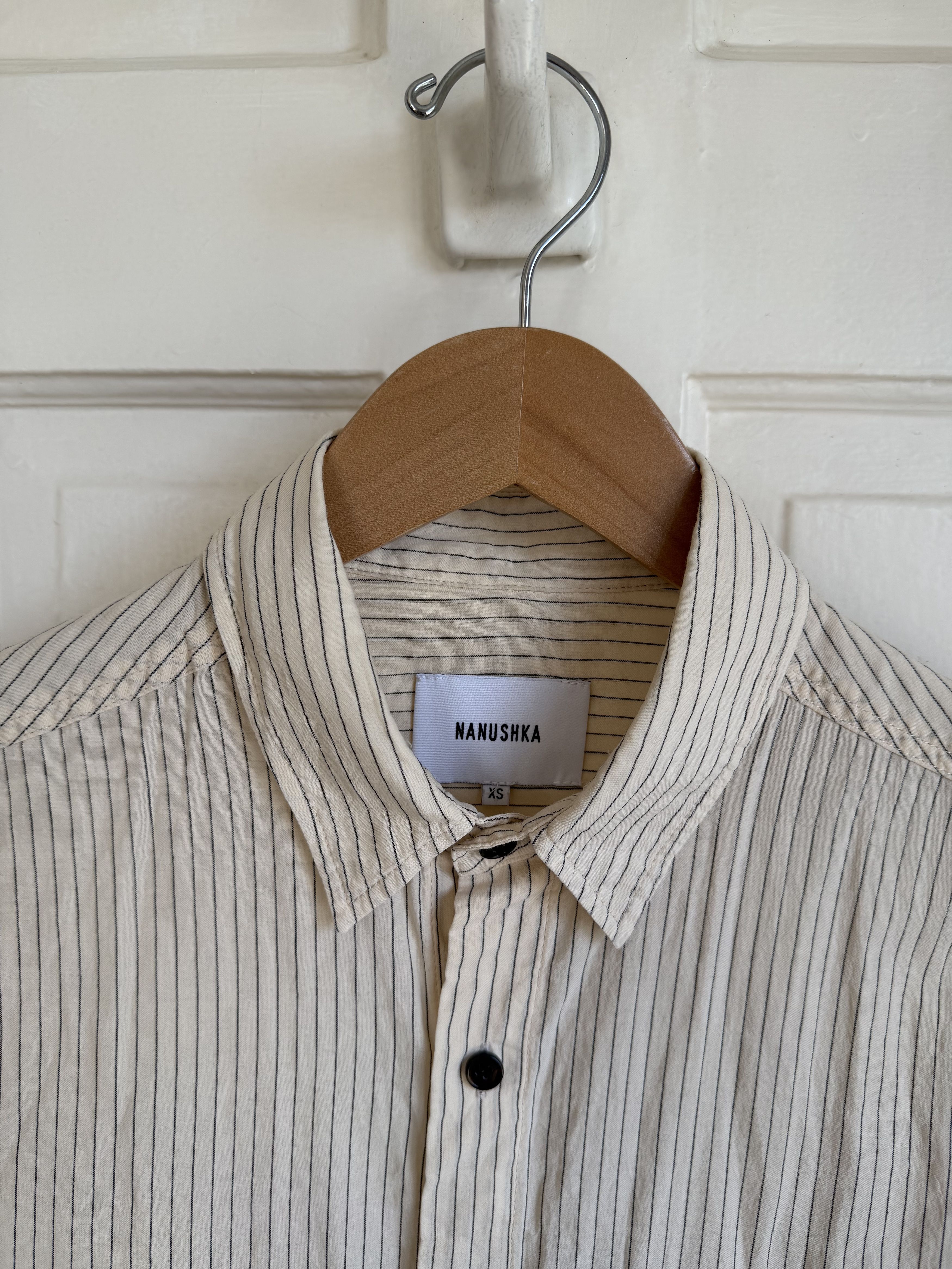 Nanushka Nanushka Adam Shirt Striped Cream Size US S / EU 44-46 / 1 - 2 Thumbnail
