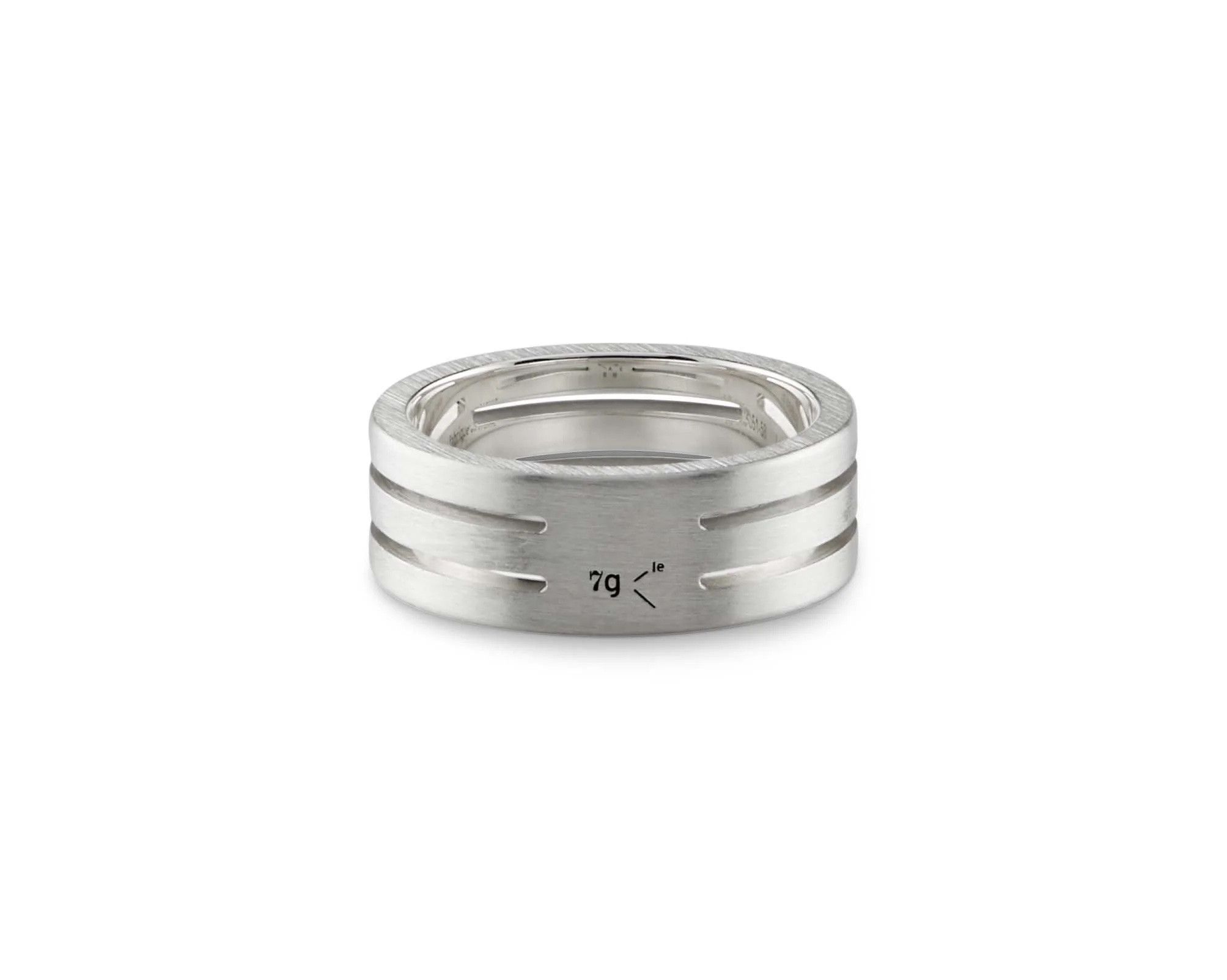 Le Gramme 925 sterling silver brushed perforated ribbon ring la 7g Size ONE SIZE - 1 Thumbnail