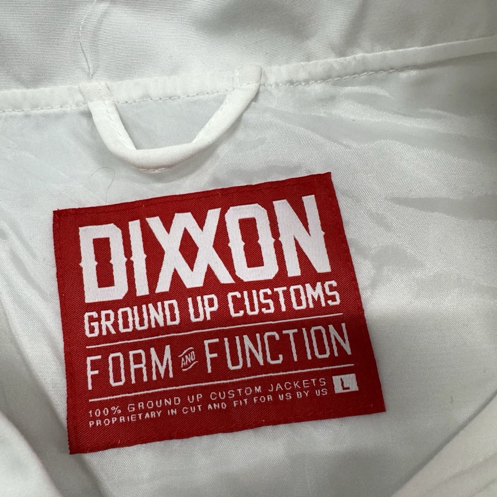 Vintage DIXXON Ground Up Custom Jacket WHITE Button Snap Windbreaker Mens L Size US L / EU 52-54 / 3 - 4 Thumbnail