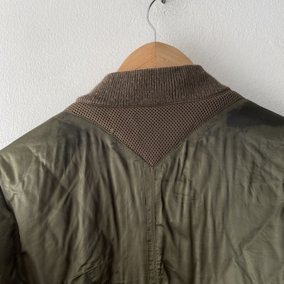 Helmut Lang Helmut Lang Olive Nylon Mesh Bomber Jacket F/W 2015 Size US XL / EU 56 / 4 - 9 Thumbnail