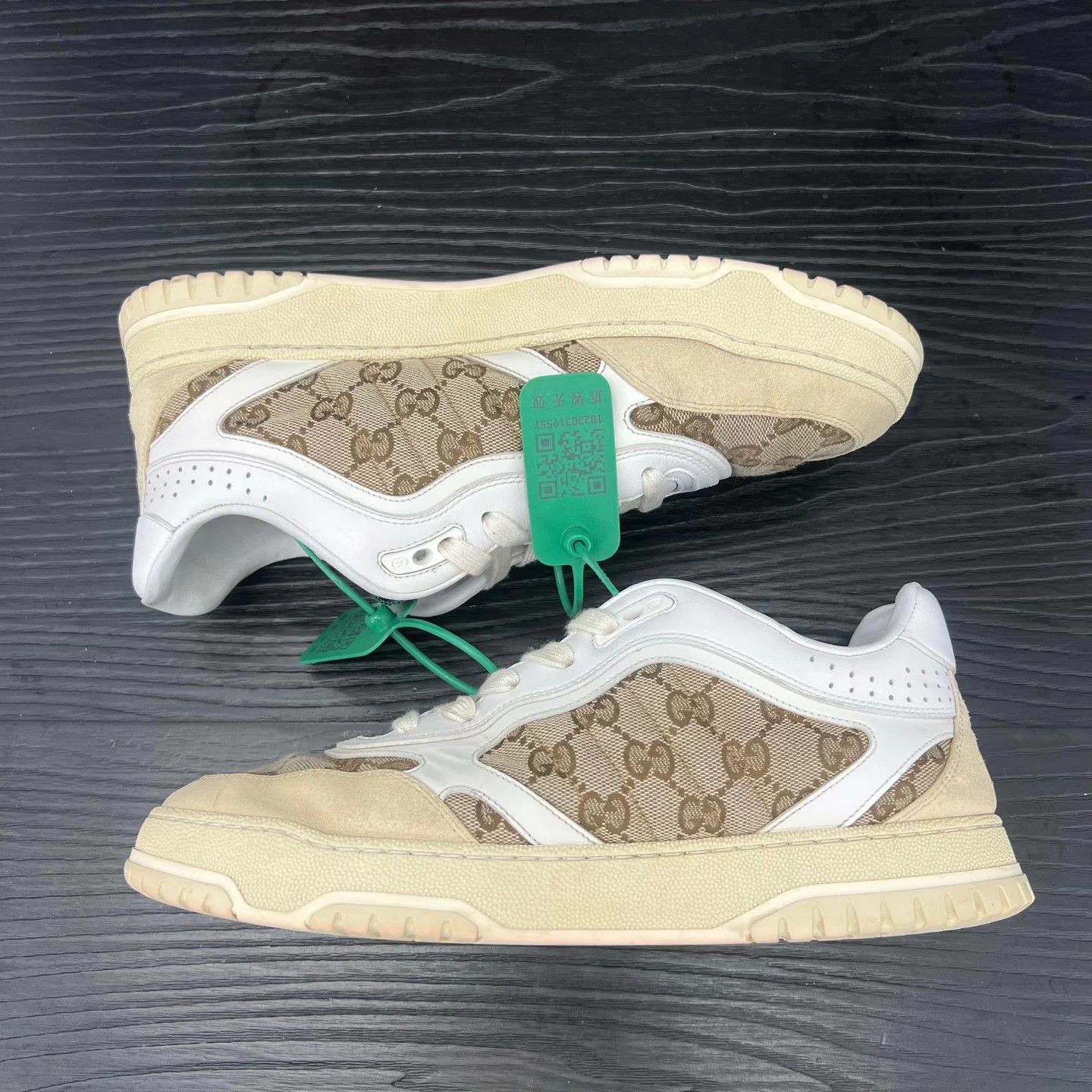 Gucci Gucci Re-Web White & Brown Belt 8/42 Size US 9 / EU 42 - 2 Thumbnail