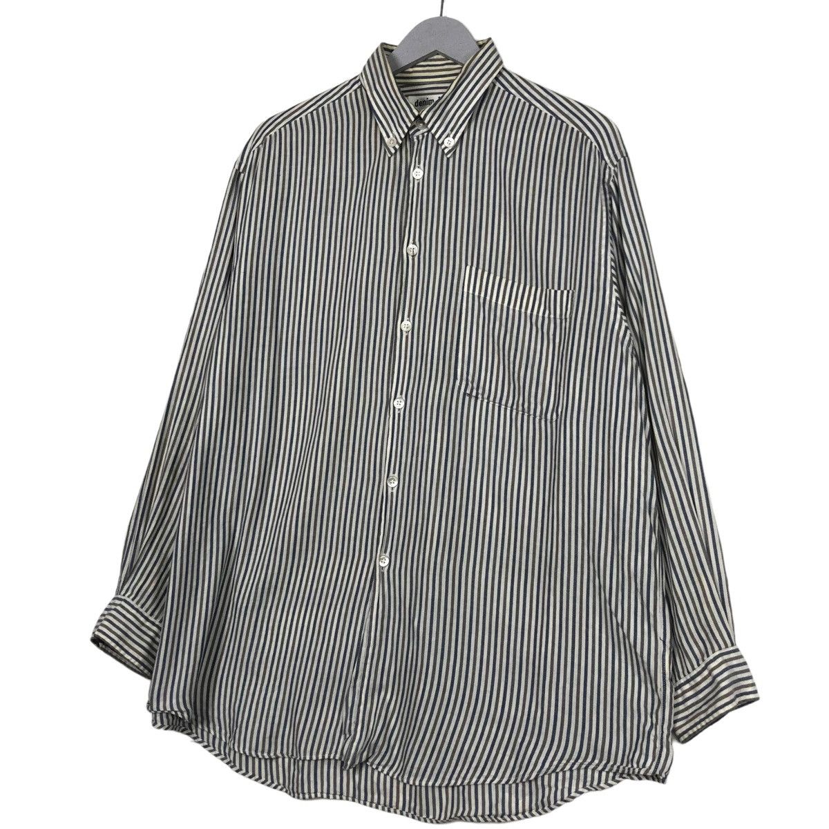 Issey Miyake × Japanese Brand × Vintage 💥ISSEY MIYAKE IM DENIM STRIPE BUTTON SHIRT Size US L / EU 52-54 / 3 - 2 Thumbnail