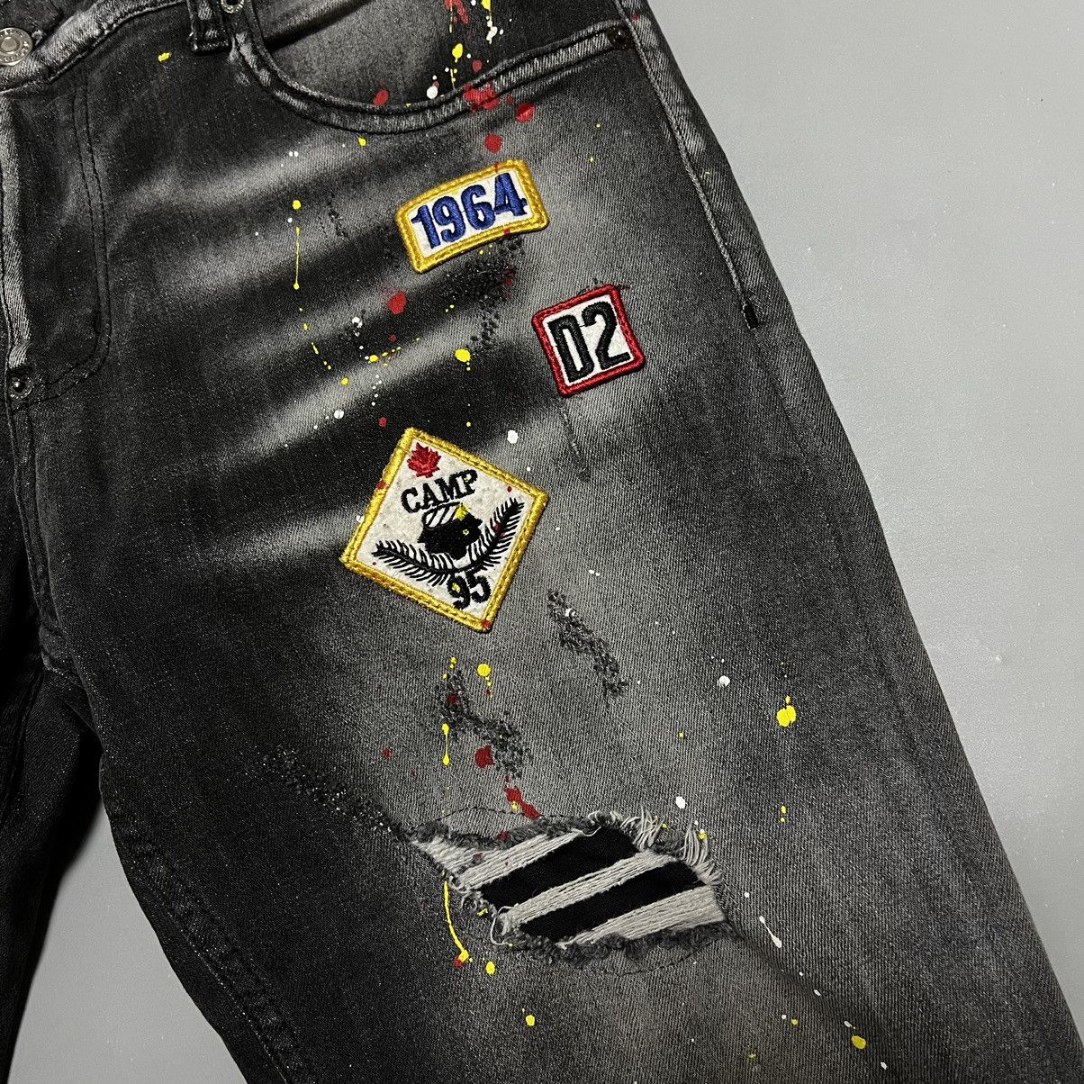 Dsquared2 Dsquared2 Distressed Painted Denim Logo Jeans Size US 32 / EU 48 - 10 Thumbnail