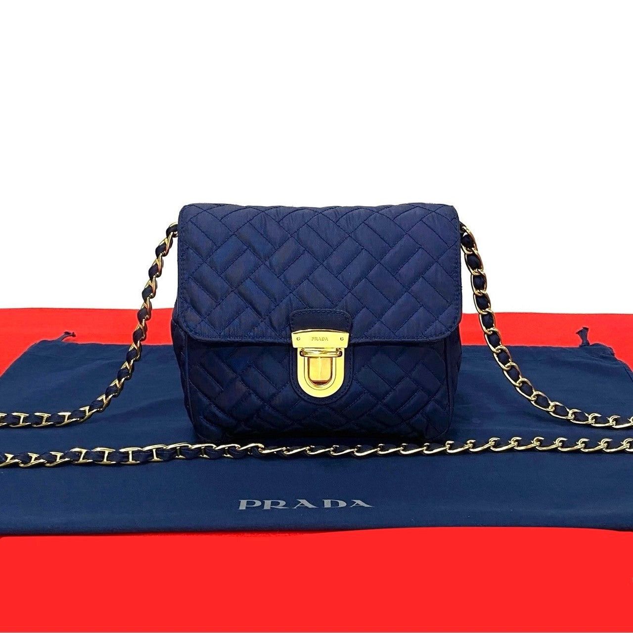 Prada Prada Shoulder Bag Blue Synthetic Size ONE SIZE - 1 Thumbnail